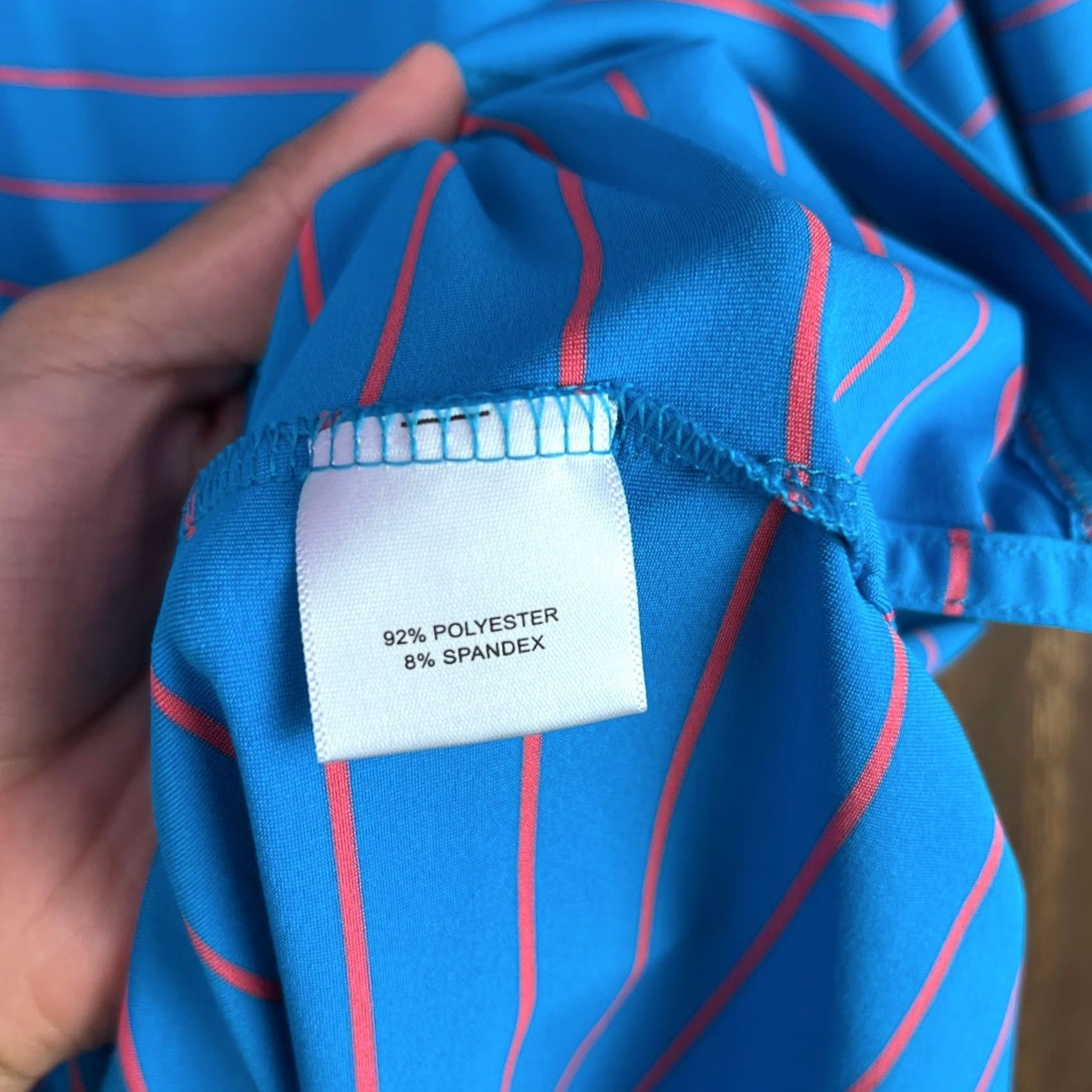 Peter Millar Peter Millar Blue Pink Stripe E4 Performance Stretch Short Sleeve Polo - Men’s Size US L / EU 52-54 / 3 - 7 Thumbnail