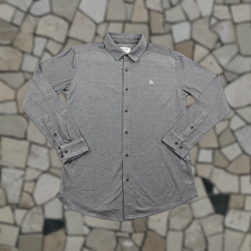YoungLA YoungLA Shirt Mens Medium Gray Button Up Performance Knit Flex Long Sleeve Size US M / EU 48-50 / 2 - 1 Thumbnail