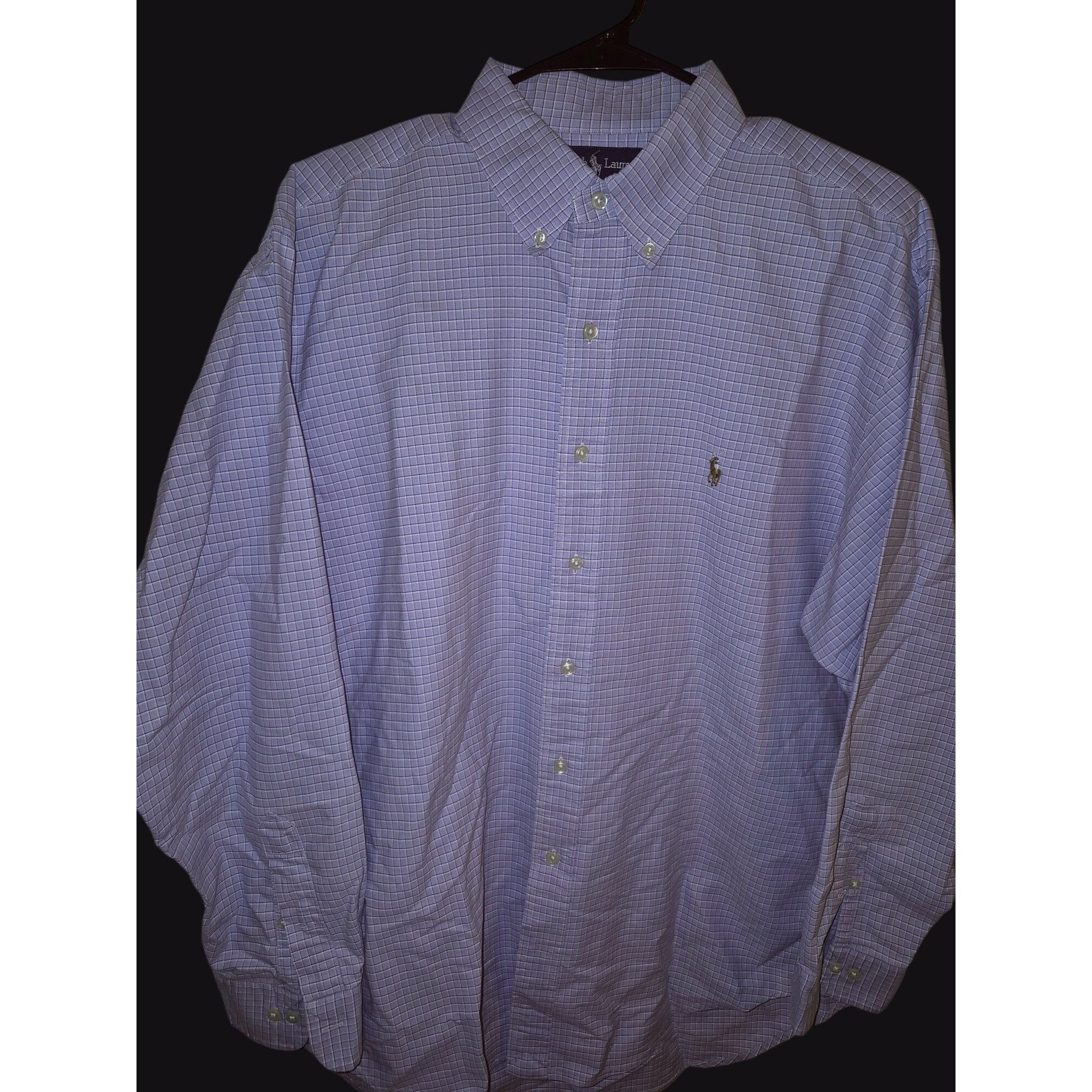 Polo Ralph Lauren Polo Ralph Lauren Mens 16.5 34/35 Sky Blue Checkered Long Sl Size US L / EU 52-54 / 3 - 4 Thumbnail