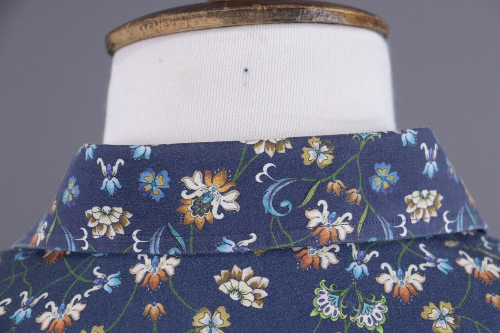 Eton Eton Slim Blue Floral Button Down Shirt Size 42 / 16 Size US M / EU 48-50 / 2 - 12 Thumbnail