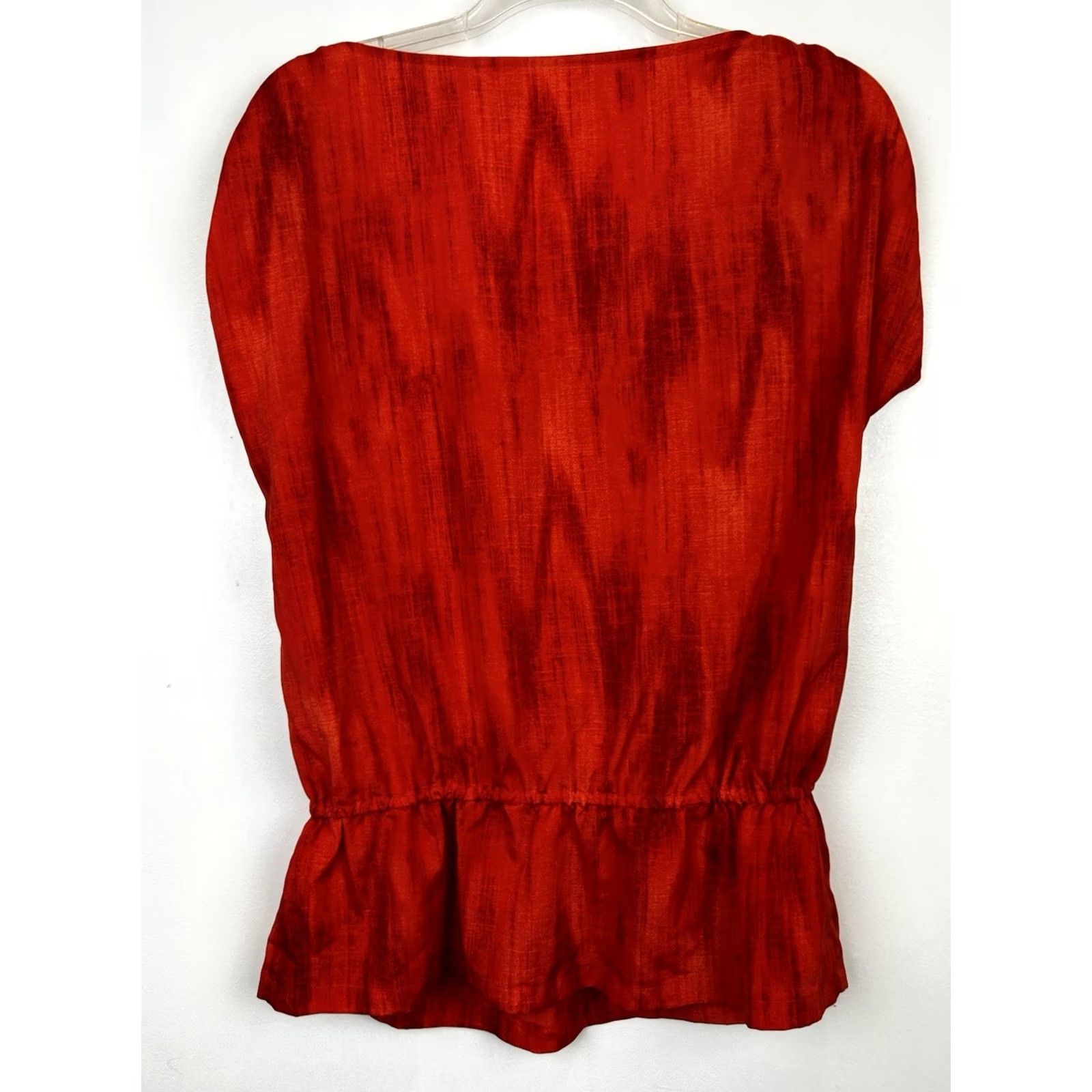 Michael Kors Michael Kors Tie Womens S Red Peplum Top Tunic Roushed Shoulders Office Size S / US 4 / IT 40 - 2 Thumbnail