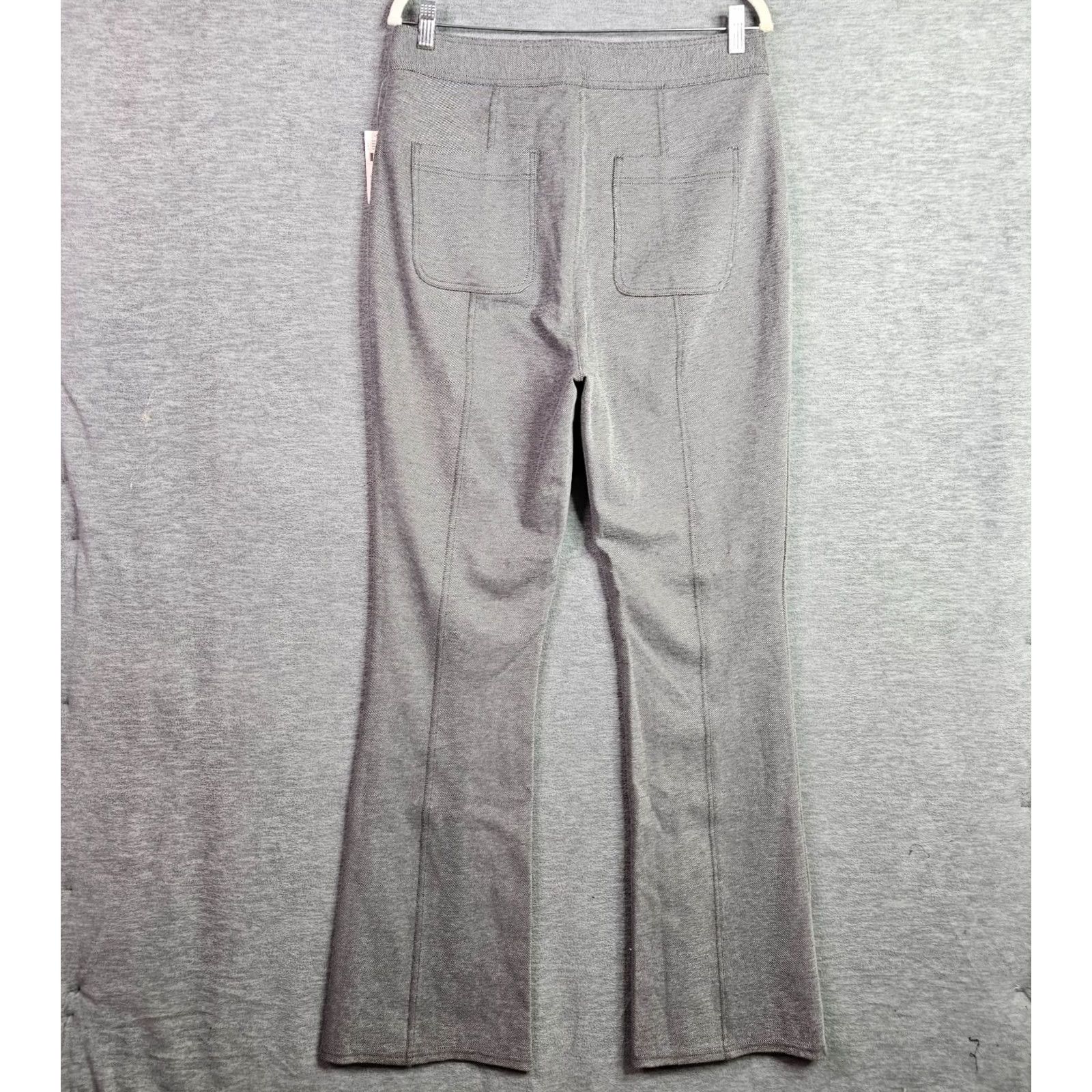 Anthropologie Maeve By Anthropologie Women's Grey Seamed Flare Tweed Pants Sz 14T Tall Regular Front Flat Button Closure Casual Image Measurements Size 36" / US 14 / IT 50 - 3 Thumbnail