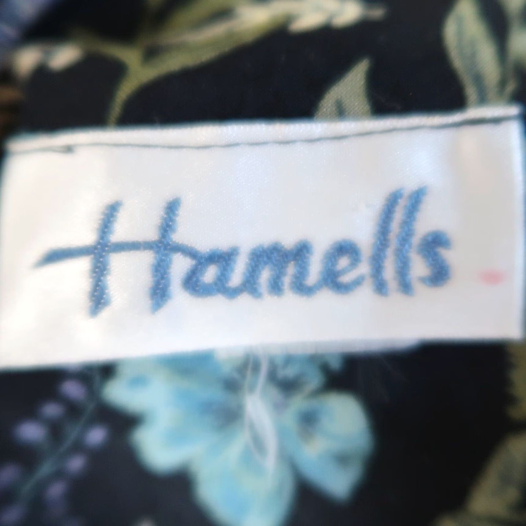 Vintage VINTAGE Hamells Floral Print Midi Dress Black Blue 90s Long Sleeve Button Front Women's 10 Midi Fall Spring Womens Size L / US 10 / IT 46 - 5 Thumbnail