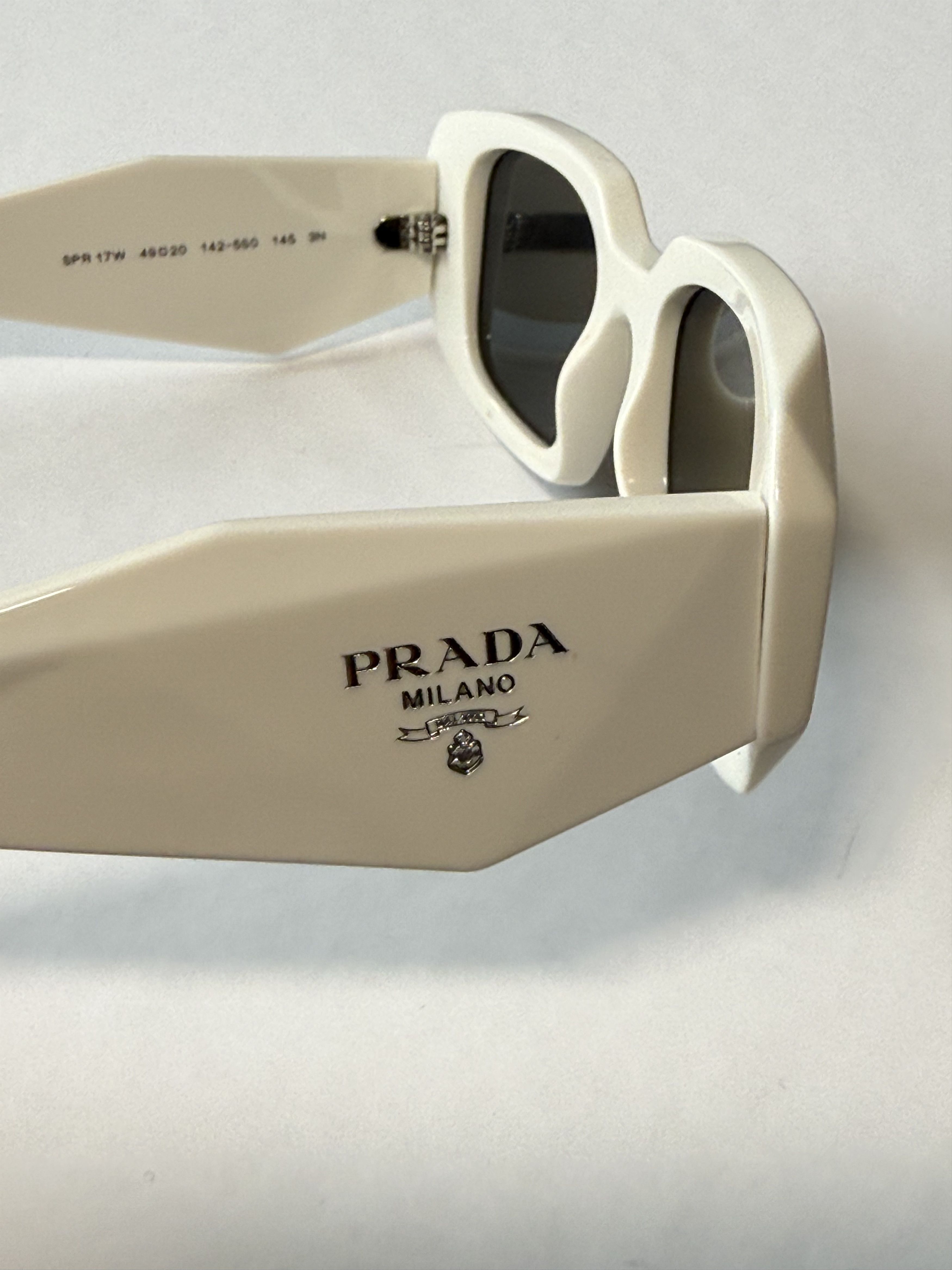 Prada Prada Acetate Symbole Sunglasses SPR 17W White Size ONE SIZE - 7 Thumbnail