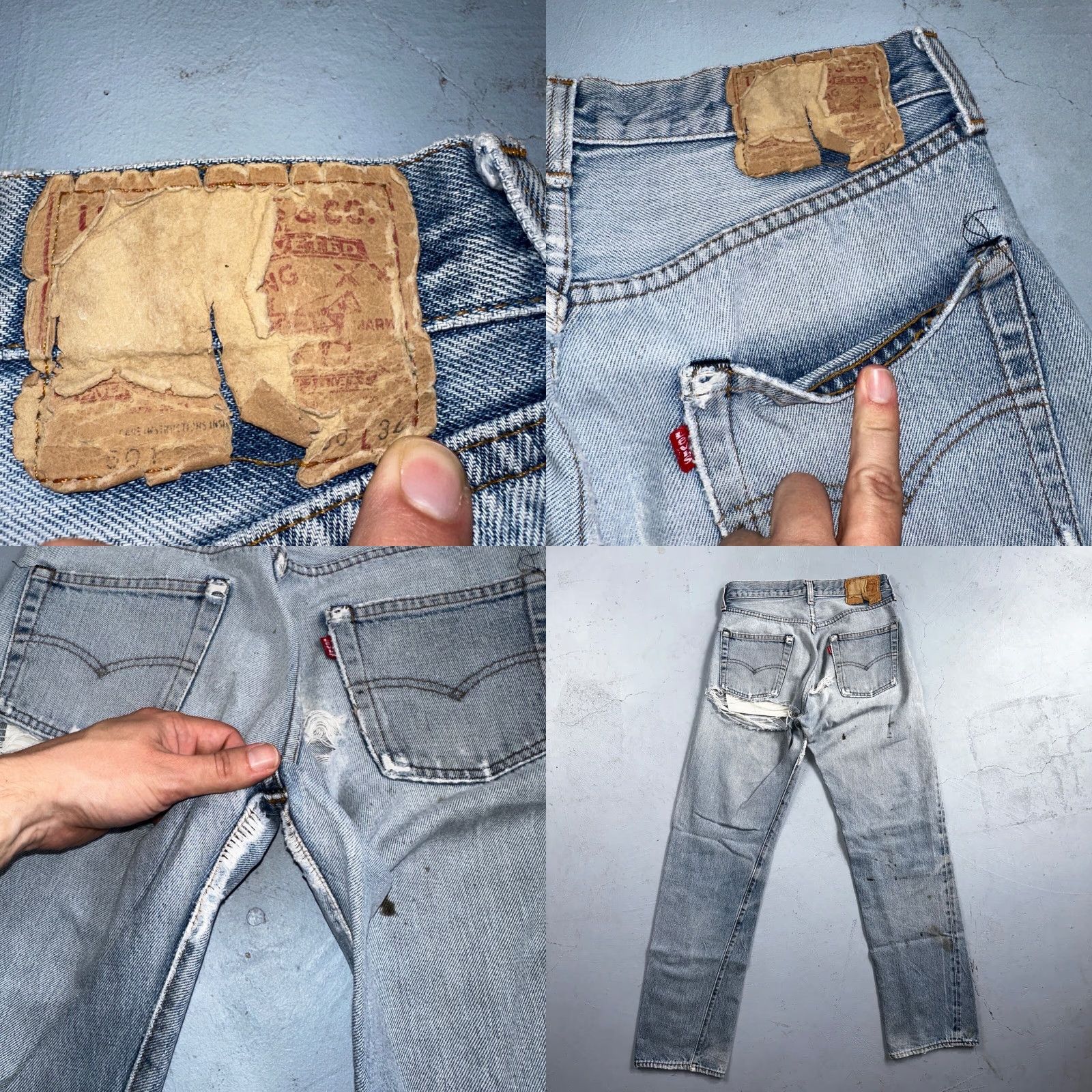 Levi's VINTAGE Levi's 501 Jeans 80s Redline Selvedge USA XX Light Wash 30x34 28 Regular Men Blue Cotton Denim Straight Jeans Mens Size US 28 / EU 44 - 10 Thumbnail