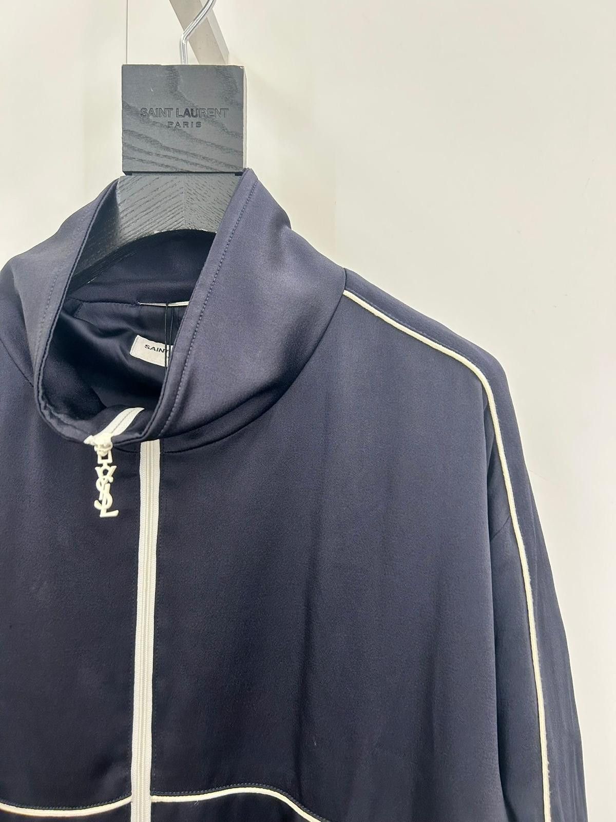 Saint Laurent Paris Teddy Jacket with contrasting piping, ribbed edges Size US S / EU 44-46 / 1 - 2 Thumbnail