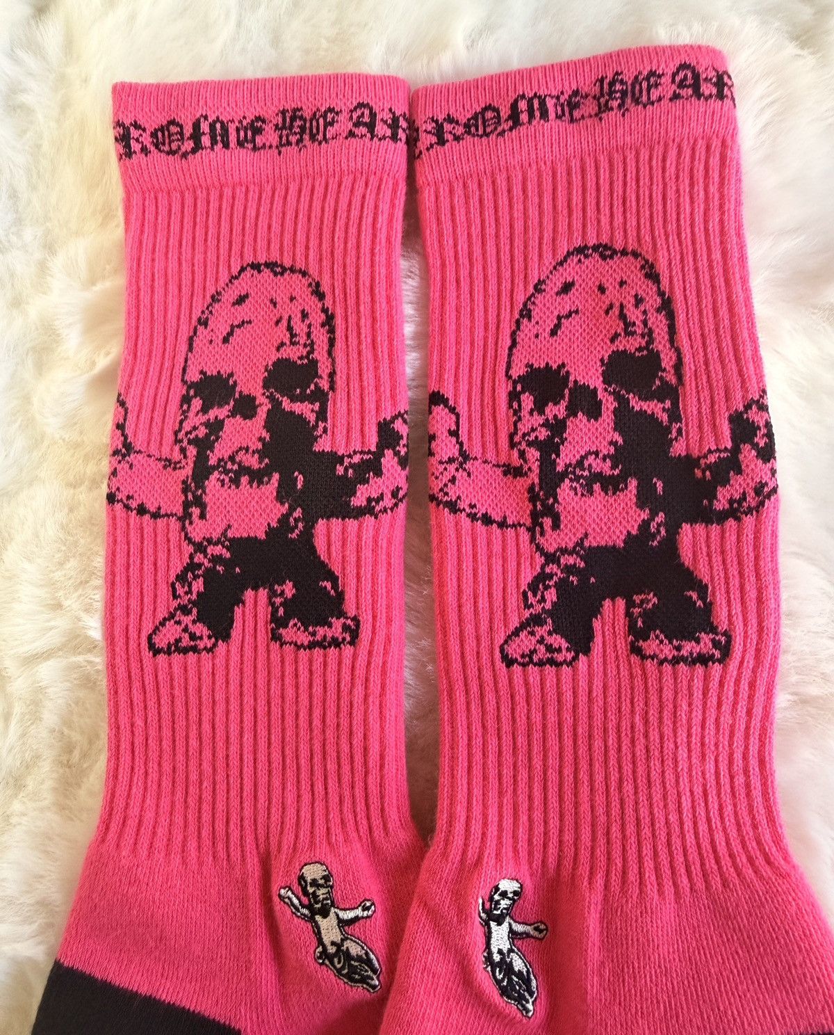 Chrome Hearts Chrome Hearts FOTI Neon Pink Socks Rare Gothic Streetwear Size ONE SIZE - 4 Thumbnail