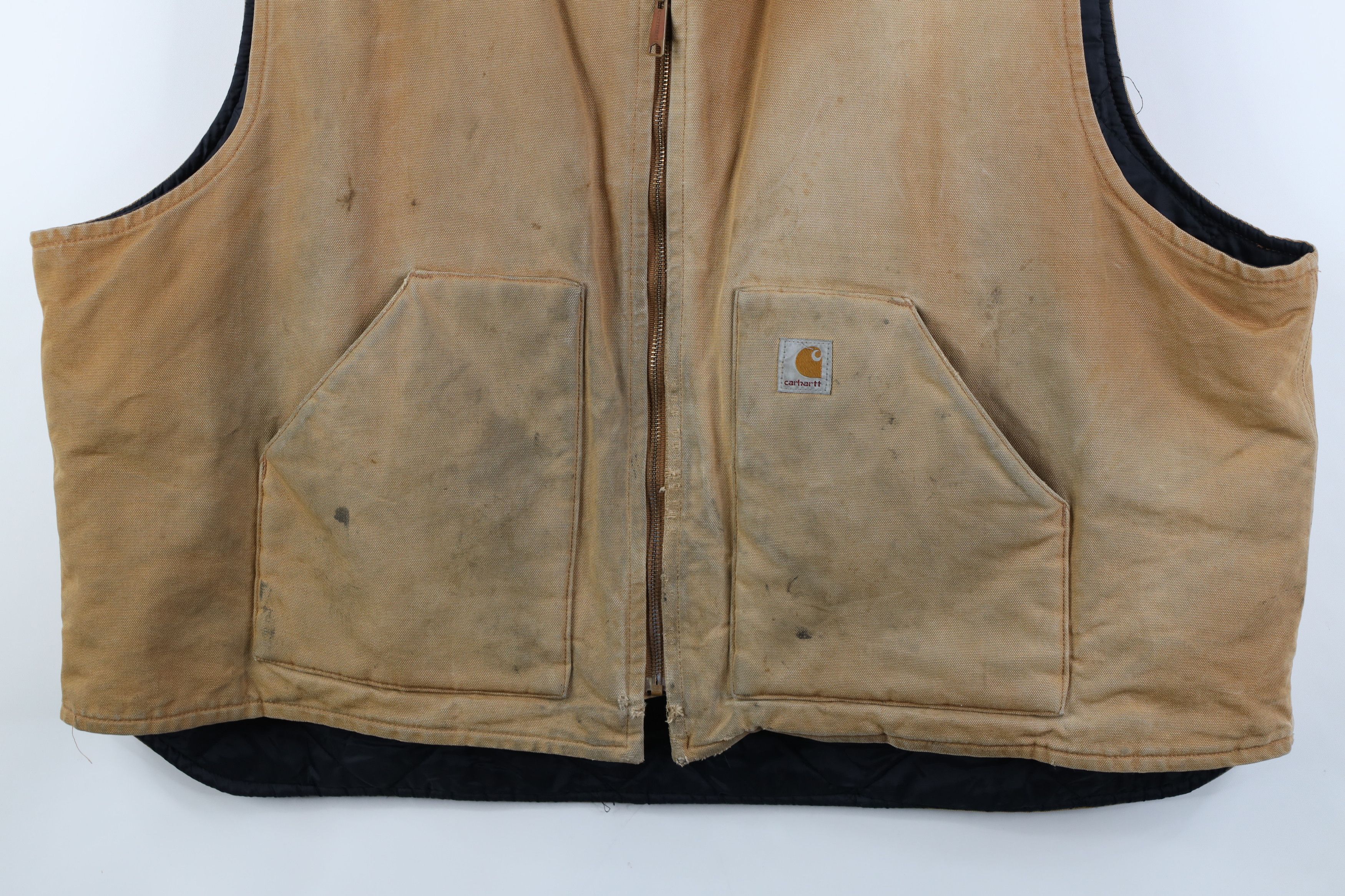 Carhartt Vintage Carhartt Quilted Canvas Vest Jacket Duck Brown Size US XXL / EU 58 / 5 - 3 Thumbnail