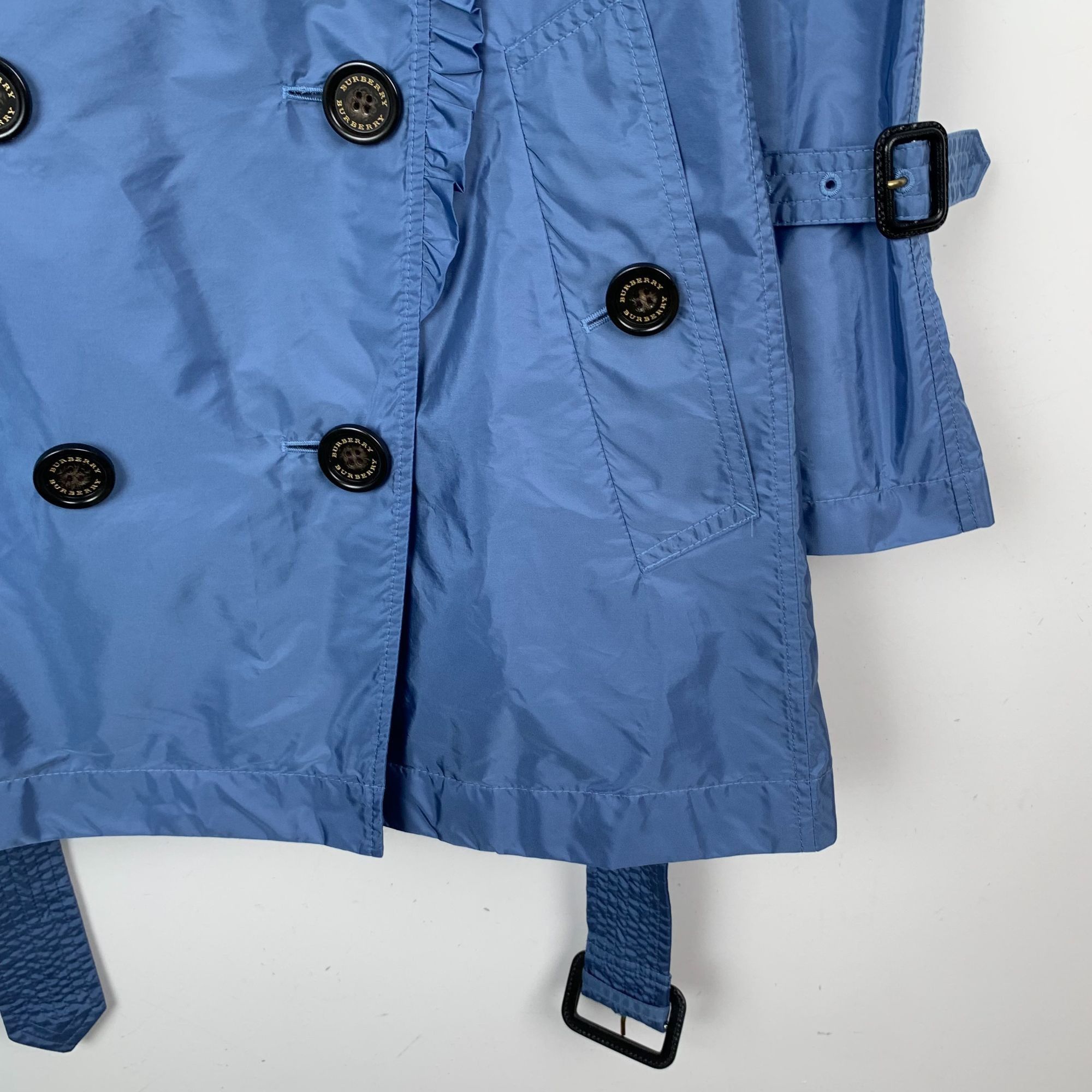 Burberry Burberry Blue Belted Trench Coat (Size 38) Size XS / US 0-2 / IT 36-38 - 5 Thumbnail