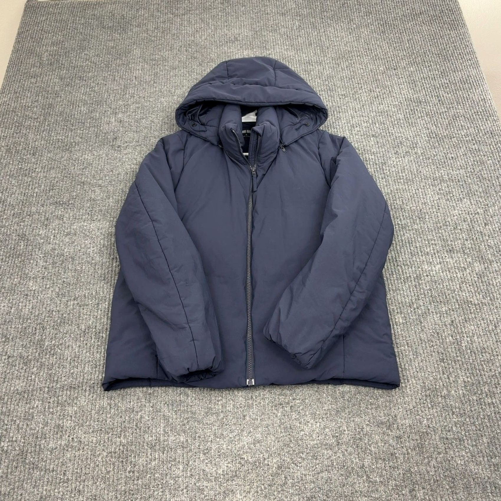 Uniqlo Uniqlo Puffer Jacket Mens M Navy Blue Down Fill Hooded Hybrid Winter Coat] Size US M / EU 48-50 / 2 - 3 Thumbnail