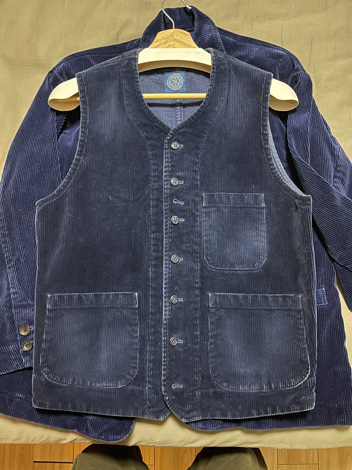 Porter Classic blue corduroy vest with pockets Size US M / EU 48-50 / 2 - 1 Thumbnail