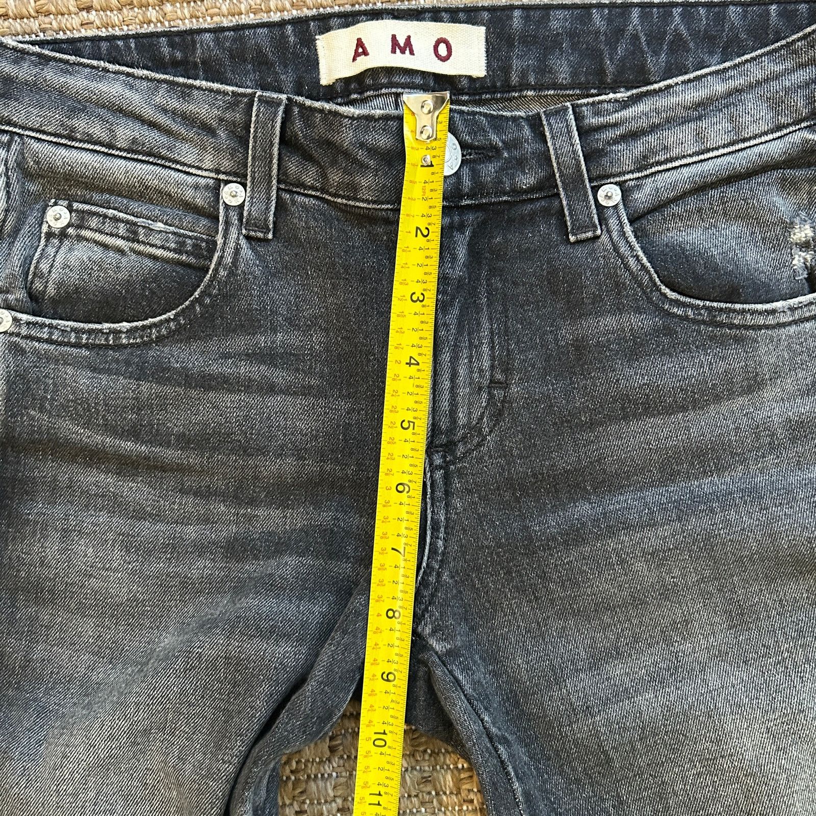AMO AMO Denim Twist Zip Skinny Jeans in Smoke — Size 26 Size 26" / US 2 / IT 38 - 8 Thumbnail