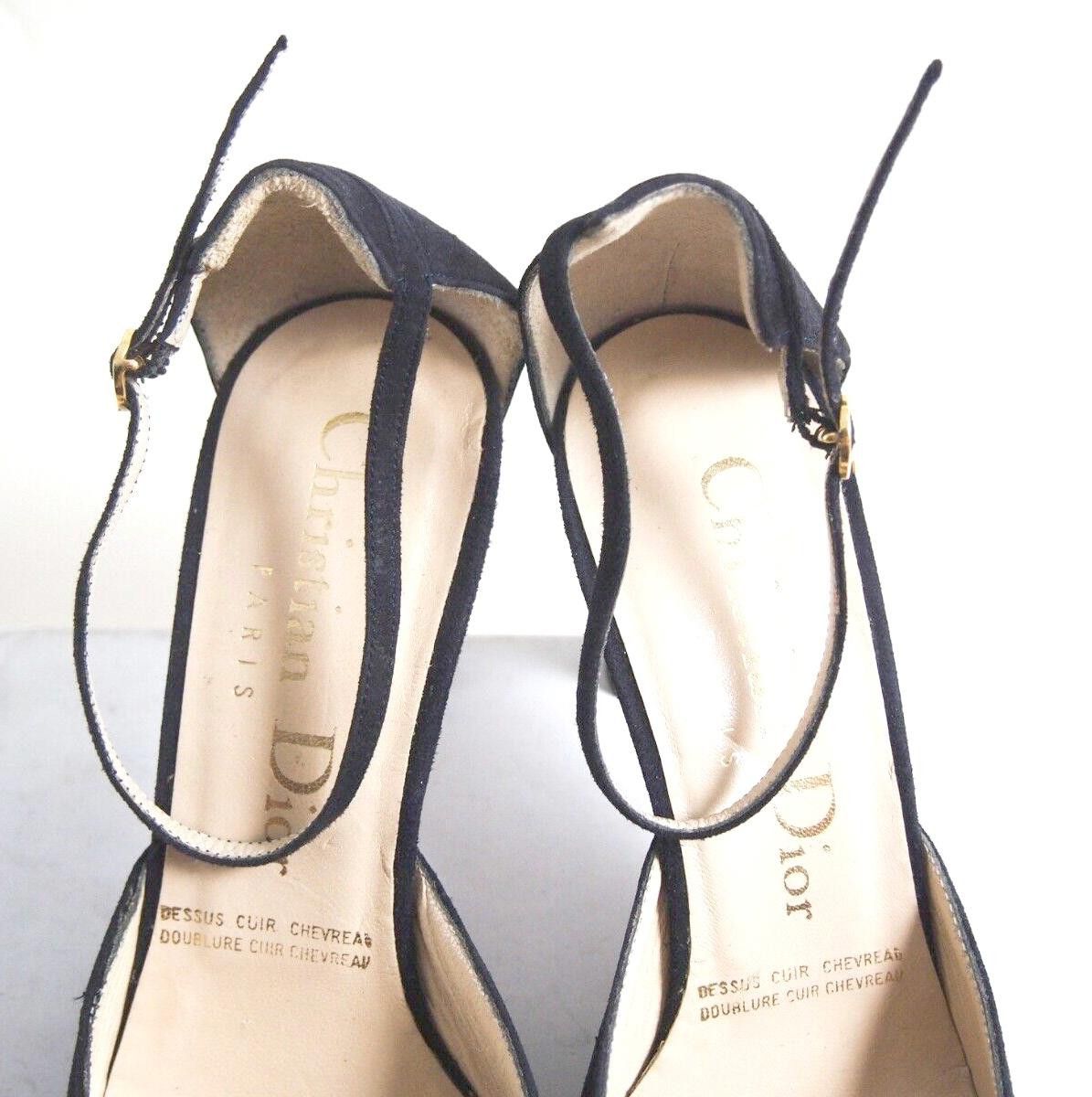 Dior Christian Dior Heels Sandals Blue Suede Womens US 5 EU 35.5 Size US 5 / IT 35 - 5 Thumbnail