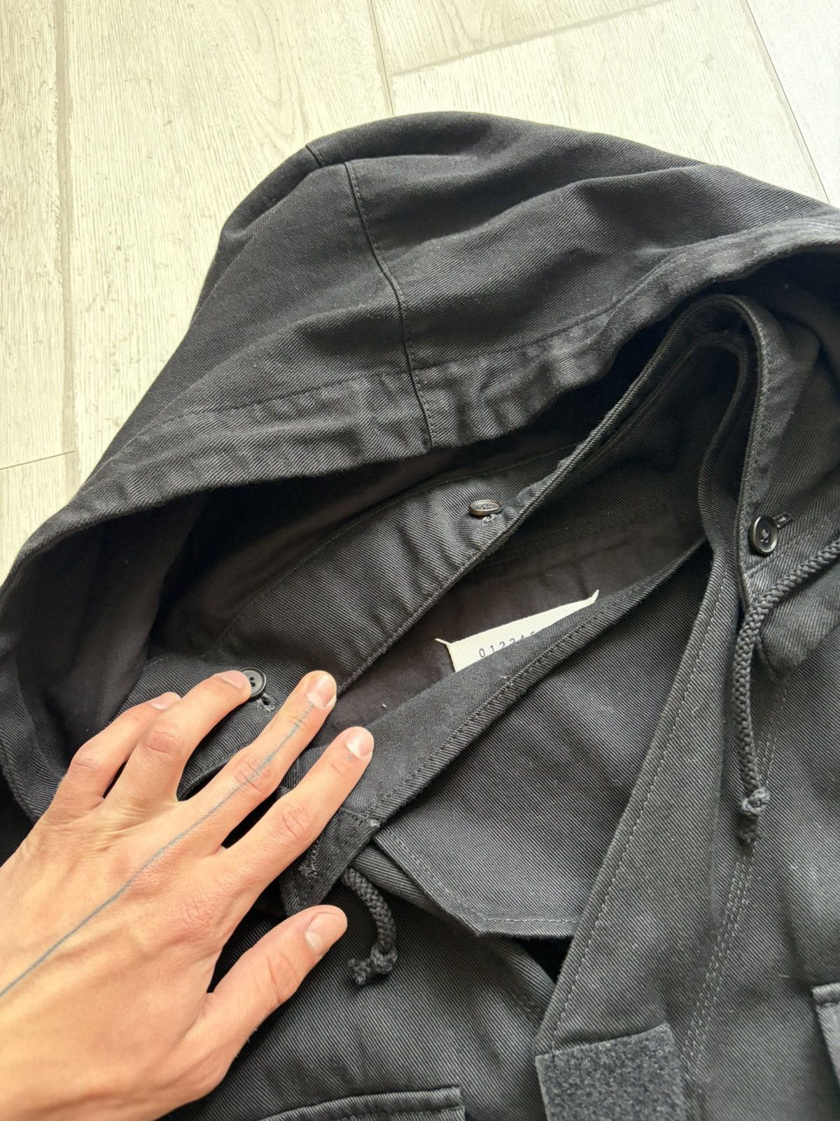 Maison Margiela Maison Margiela Black Hooded Field Jacket Parka Size US L / EU 52-54 / 3 - 8 Thumbnail