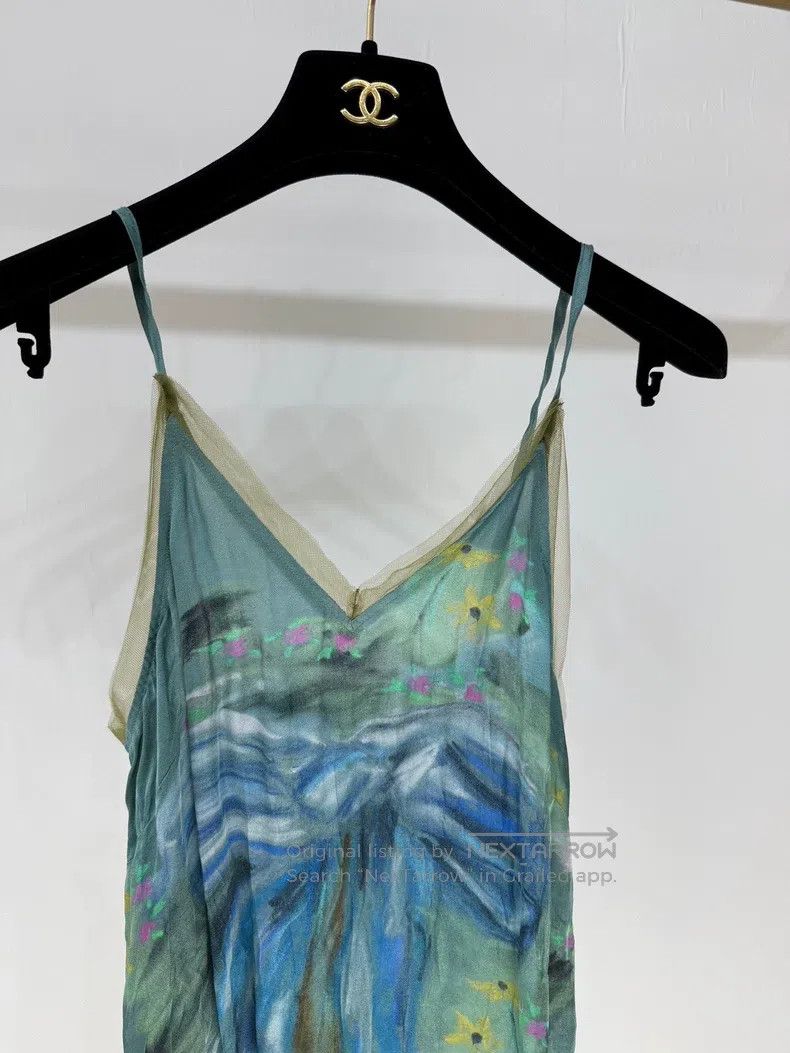 Acne Studios Acne Studios Satin Bow Printed V-Neck Camisole Size XS / US 0-2 / IT 36-38 - 3 Thumbnail