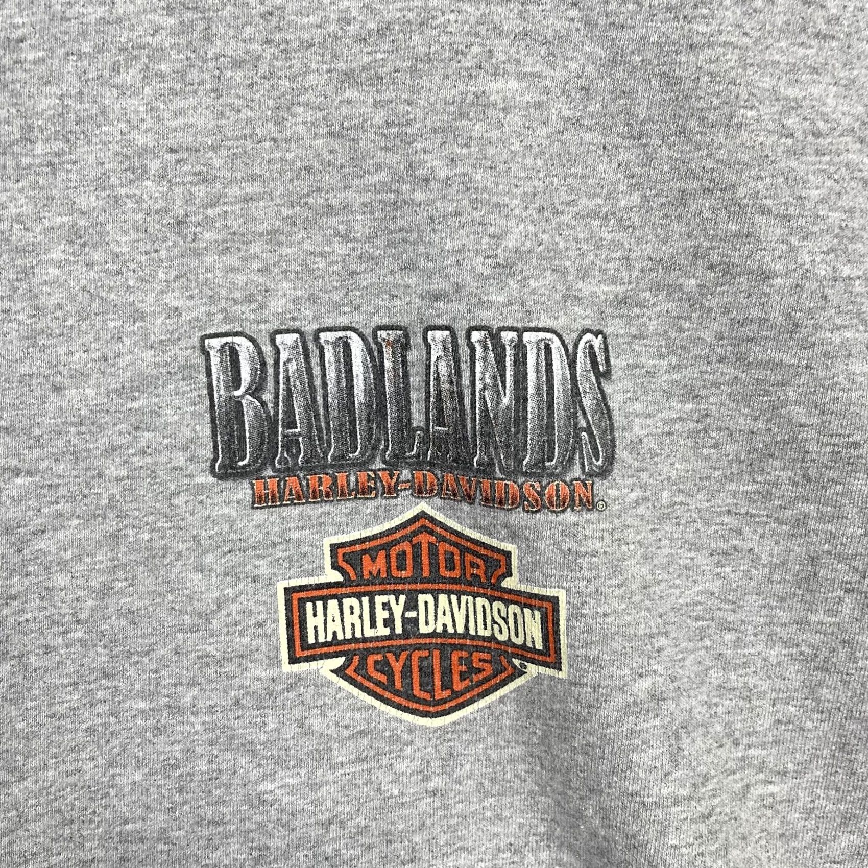 Harley Davidson Harley-Davidson Shirt Mens XL Gray Badlands Wall South Dakota Bull Skull Biker Graphic Print Crew Neck Short Sleeve T-Shirt USA 90s Event Theme Size US XL / EU 56 / 4 - 6 Thumbnail