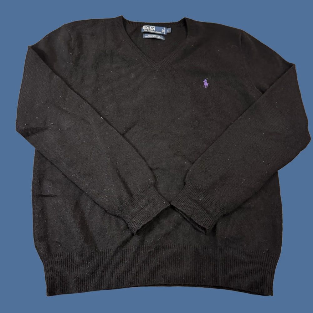 Polo Ralph Lauren VINTAGE Polo Ralph Lauren Sweater Mens Large Black Pullover Lambs Wool Long Sleeve Size US L / EU 52-54 / 3 - 1 Thumbnail