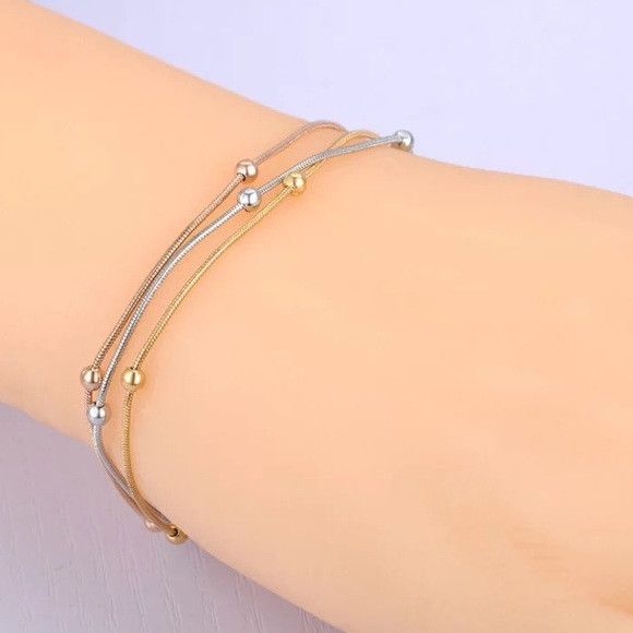 Other Stainless Steel 3 Layer Beaded Bohemia Bracelet Size ONE SIZE - 2 Thumbnail