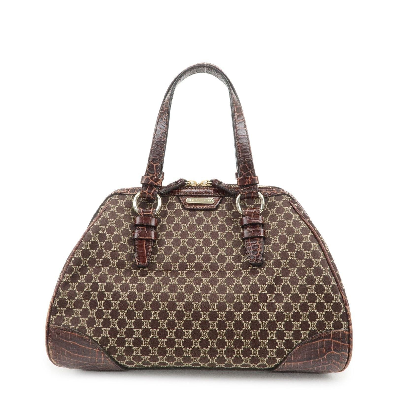 Celine Celine Macadam Triomphe Coated Canvas Shoulder Bag Brown Size ONE SIZE - 1 Thumbnail