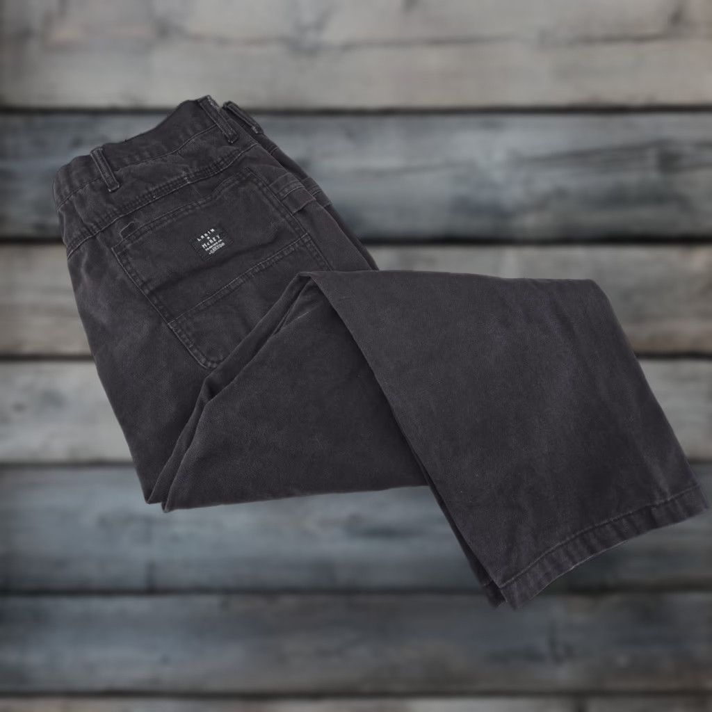 Vintage Lakin McKey Pants Mens 38x29 Double Knee Canvas Black Carpenter Jeans Regular 100% Cotton Including Pockets Mens Size US 38 / EU 54 - 1 Thumbnail