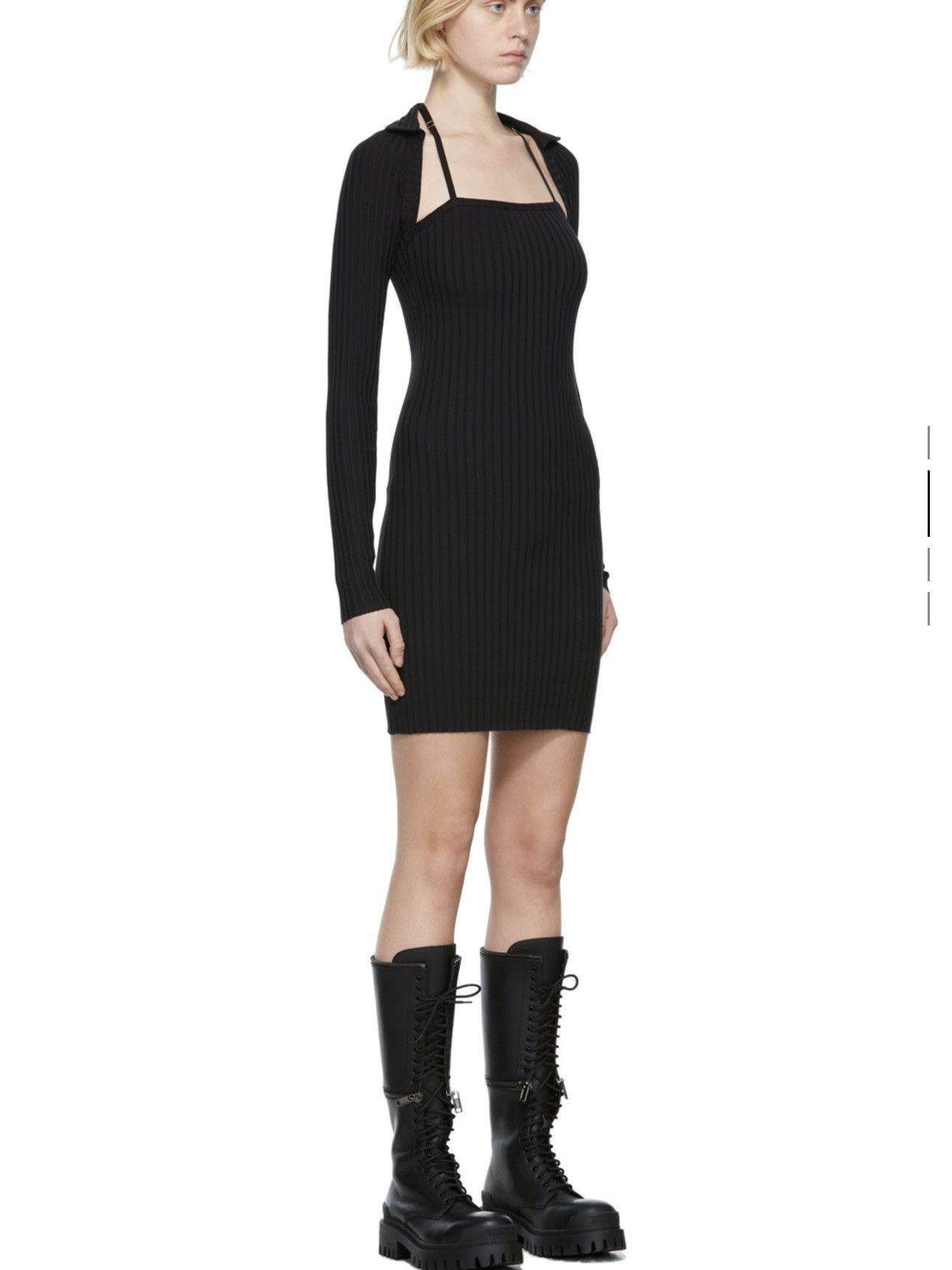 Helmut Lang Helmut Lang Black Luxe Pima Rib Dress size M Size M / US 6-8 / IT 42-44 - 2 Thumbnail