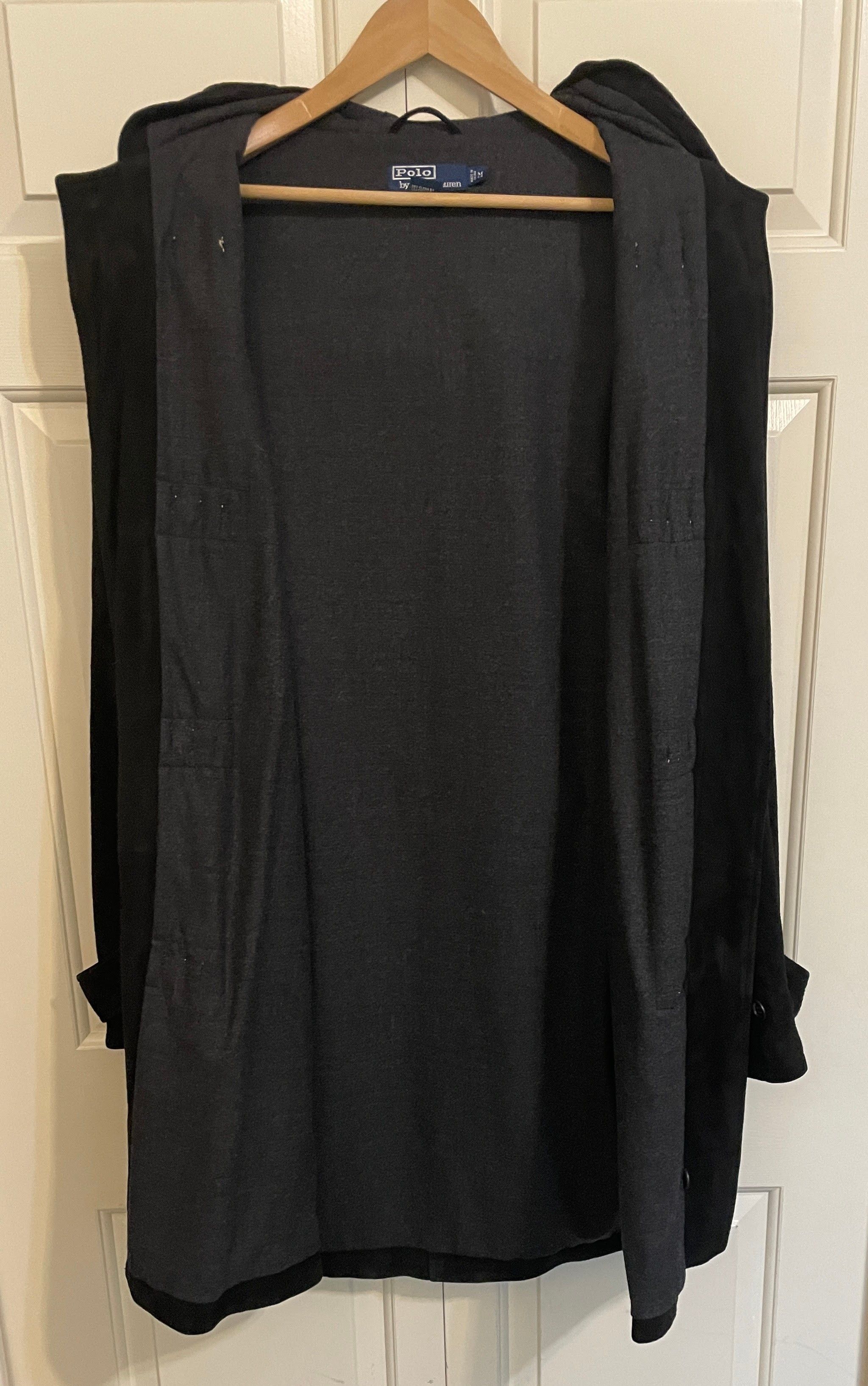 Polo Ralph Lauren RARE Black Suede Hooded Duffel Coat, Wool Lined - M/L Size US L / EU 52-54 / 3 - 12 Thumbnail