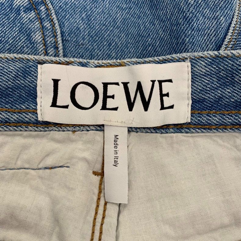 Loewe Loewe Blue wavy cotton denim casual trousers Size 31" - 7 Thumbnail