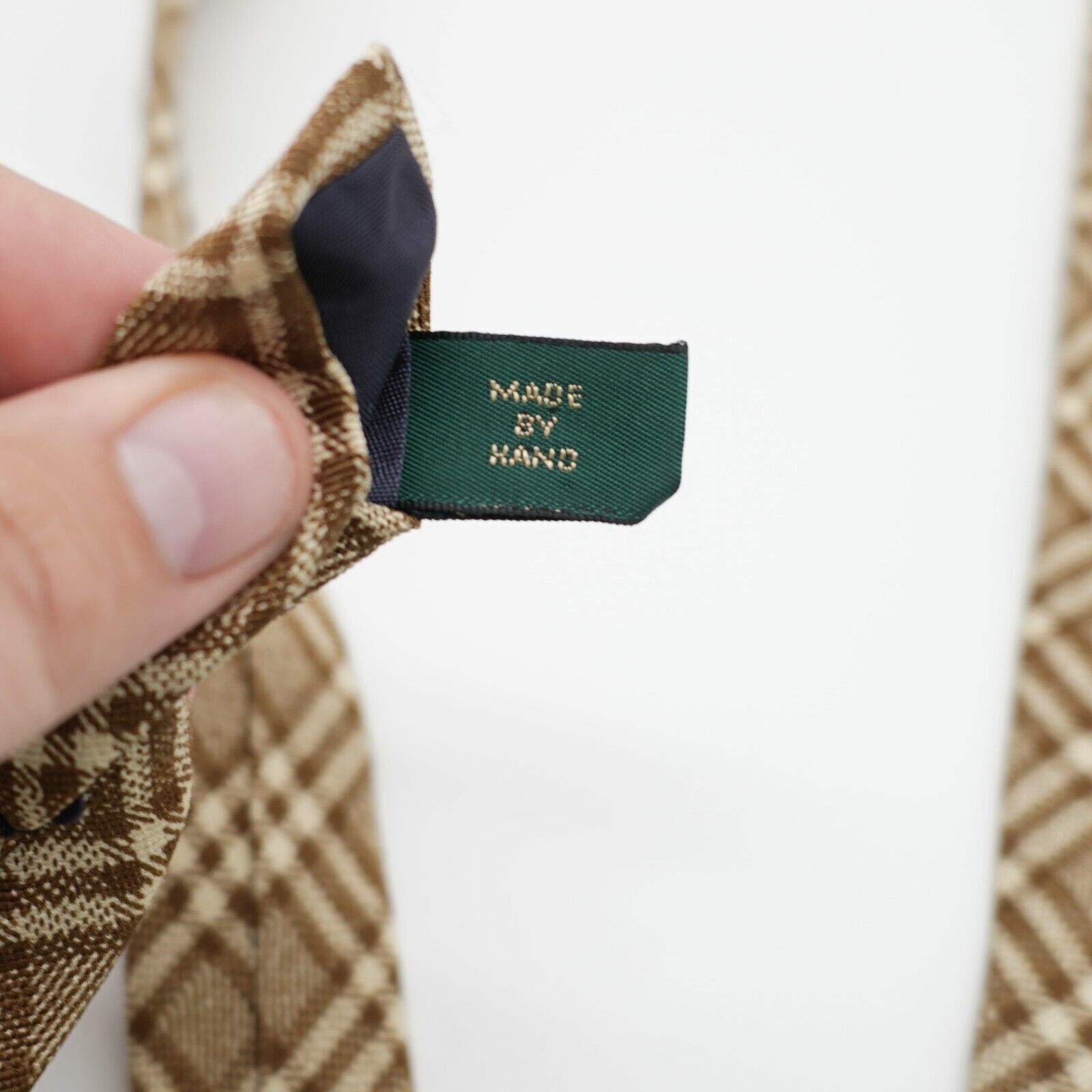 J.Crew J. Crew Glen Plaid Tan Woven Wide Silk Tie Size ONE SIZE - 5 Thumbnail