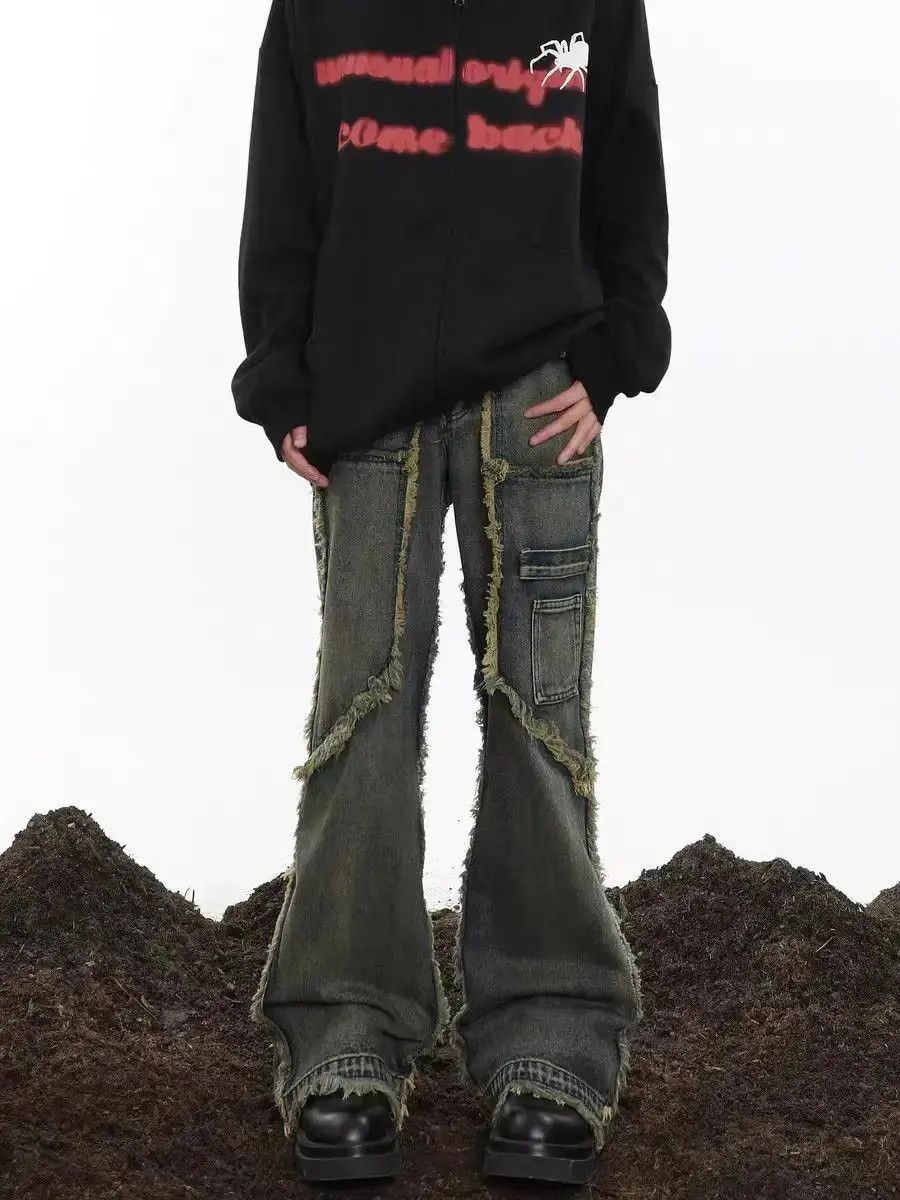 Japanese Brand Vintage street wash baggy y2k micro flare jeans Size US 30 / EU 46 - 4 Thumbnail