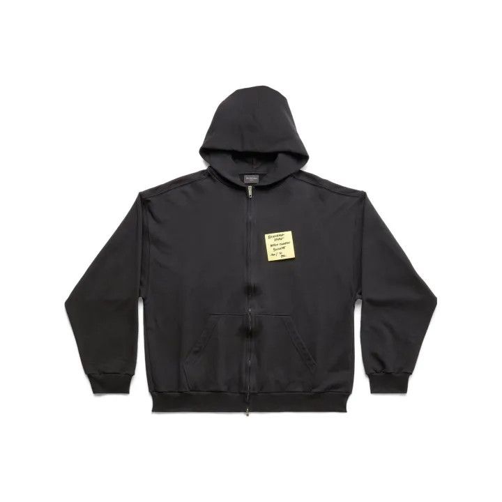 Balenciaga Balenciaga Unisex Black Zip Hoodie with Logo 0079 Size US XS / EU 42 / 0 - 1 Thumbnail