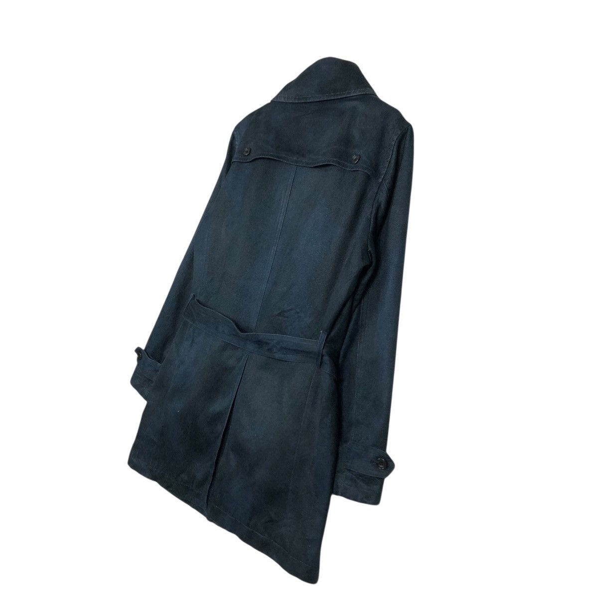 Japanese Brand Tornado Mart Archive Black Denim Trench Coat w/ Belt Size US L / EU 52-54 / 3 - 11 Thumbnail