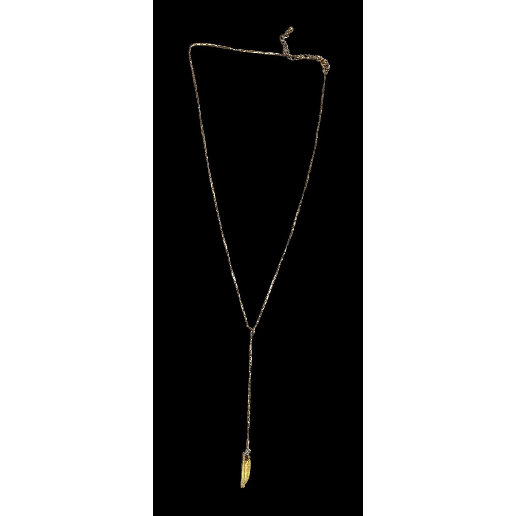 Other Yellow Crystal Pendant Gold Lariat Necklace Size ONE SIZE - 4 Thumbnail