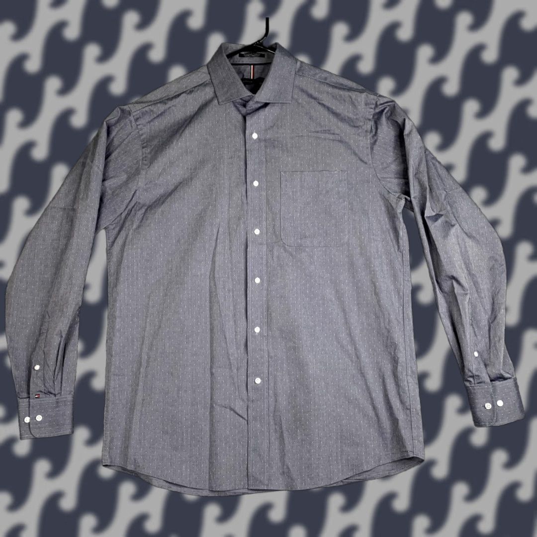 Tommy Hilfiger Tommy Hilfiger Shirt Mens M Blue Speckle Polka Dot Button-Up Classic Preppy Size US M / EU 48-50 / 2 - 1 Thumbnail