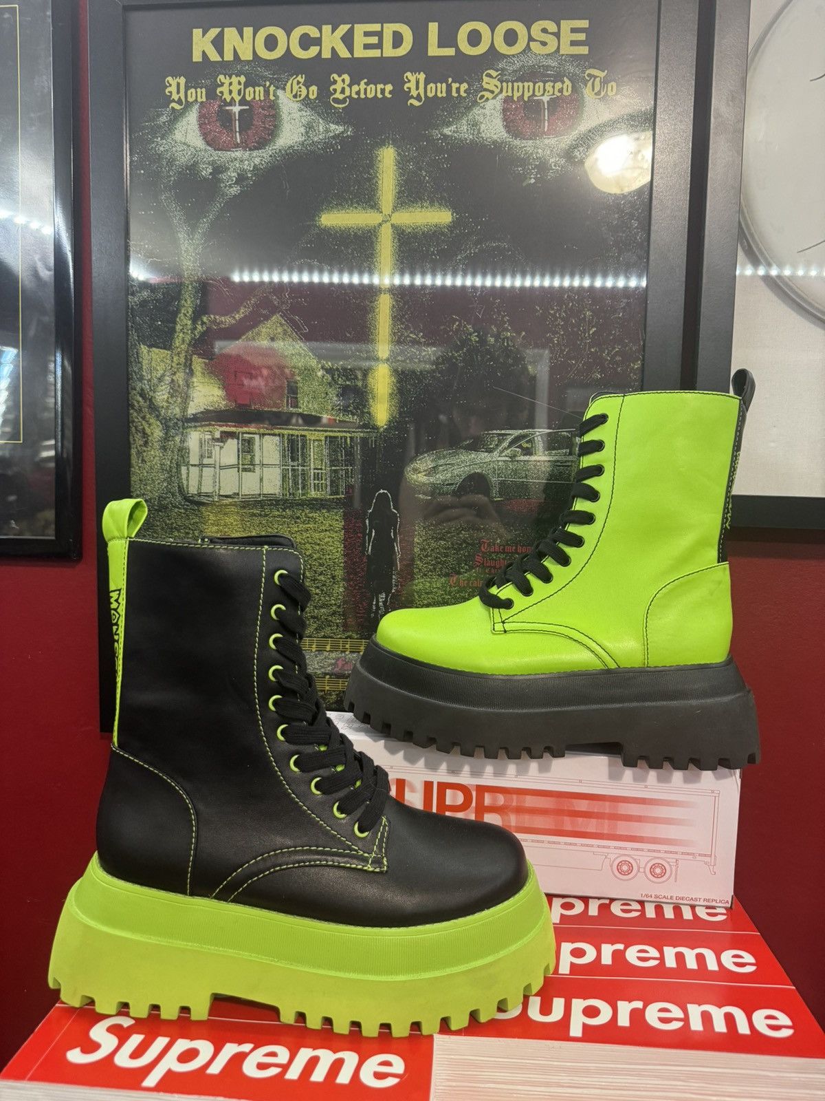 Marilyn Manson Unreleased Dolls Kill X Marilyn Manson combat boots 8m Size US 8 / EU 41 - 3 Thumbnail