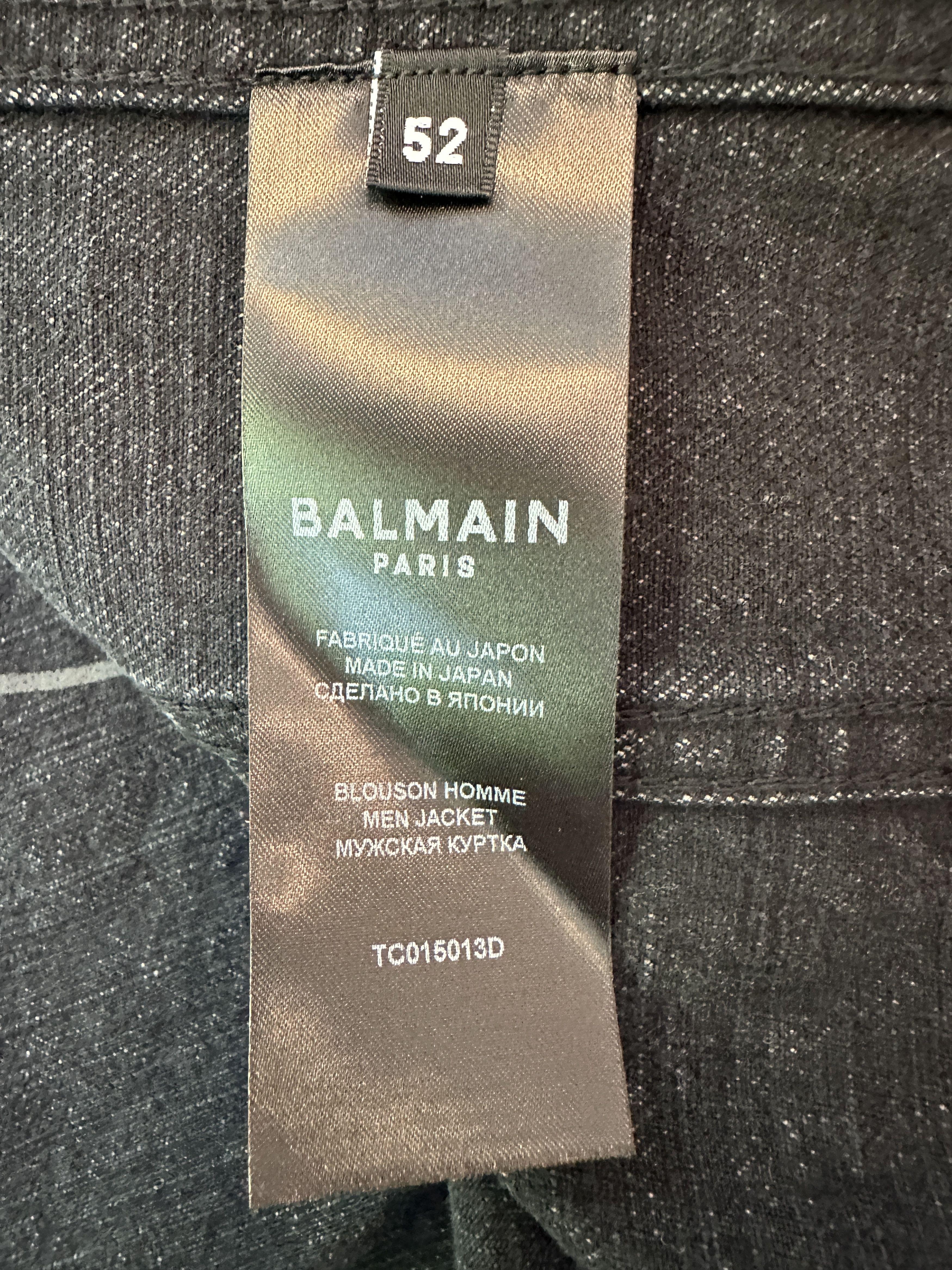 Balmain BALMAIN BLACK DISTRESSED DENIM PLEATED PLACKET JACKET Size US L / EU 52-54 / 3 - 11 Thumbnail