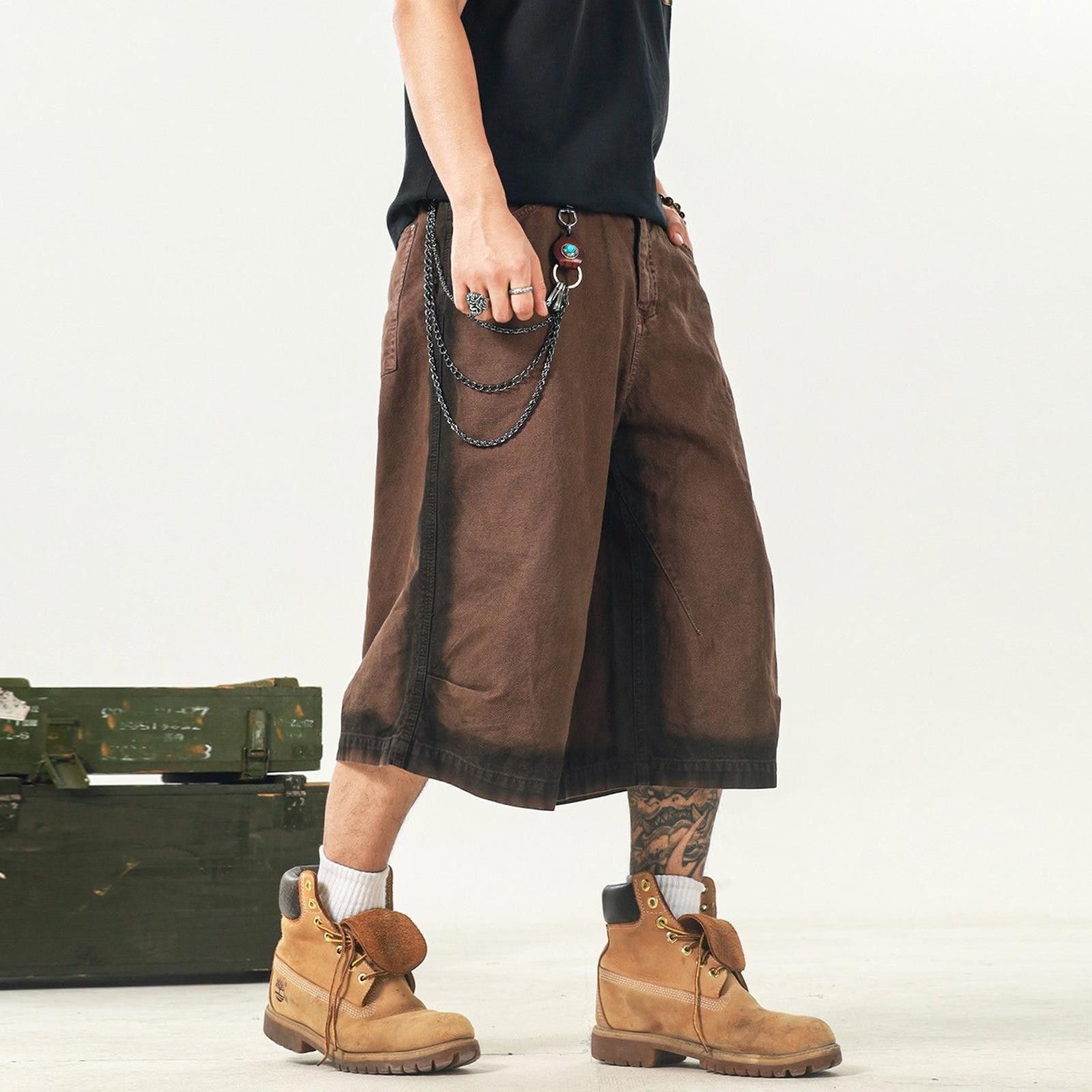 Vintage Washed Gradient Shorts – Loose Fit, Retro Cropped Cut Size US 32 / EU 48 - 1 Thumbnail