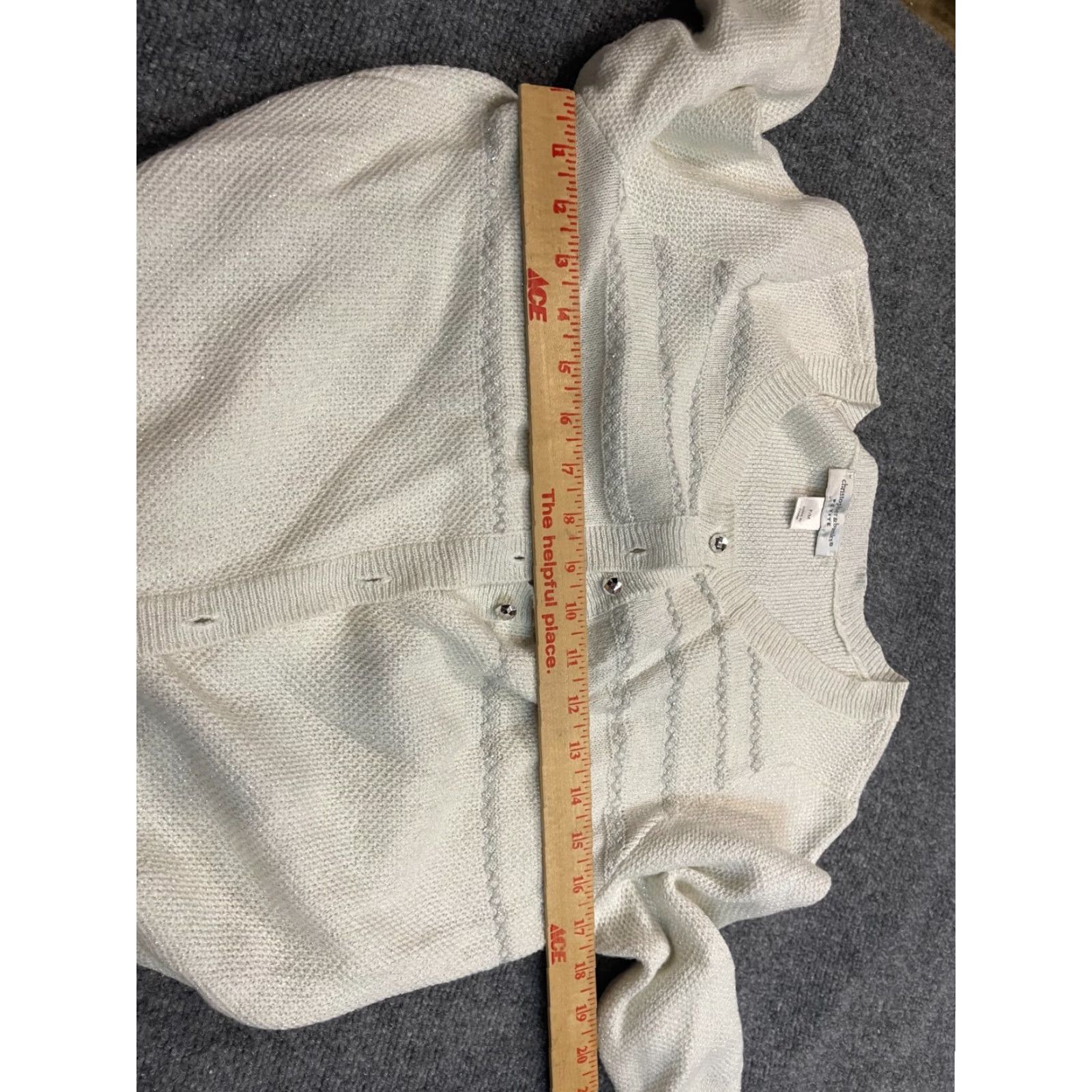 Vintage Christopher Banks Sweater Womens Petite Medium M White Button Cardigan Crew Neck Nautical Womens Size M / US 6-8 / IT 42-44 - 3 Thumbnail