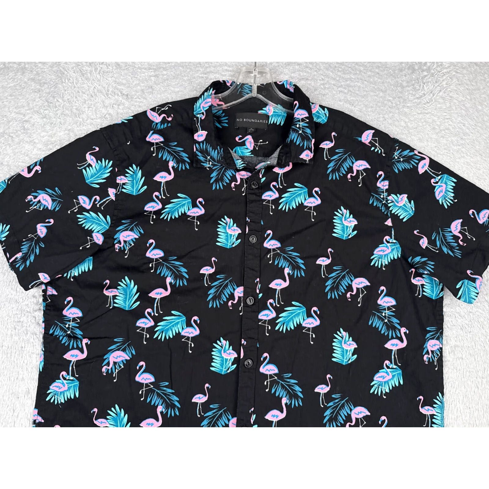Vintage No Boundaries Shirt Men XL Black Aloha Hawaiian Vacation Beach Floral Resort 90s? Size US XL / EU 56 / 4 - 4 Thumbnail
