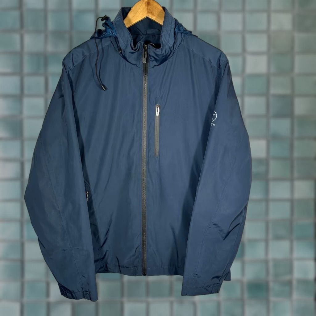 Tumi Tumi T-Tech Mens Jacket Windbreaker Full Zip Hooded Lightweight Navy Blue M Regular Pocket Zippered Pockets Logo Travel Casual Size US M / EU 48-50 / 2 - 1 Thumbnail