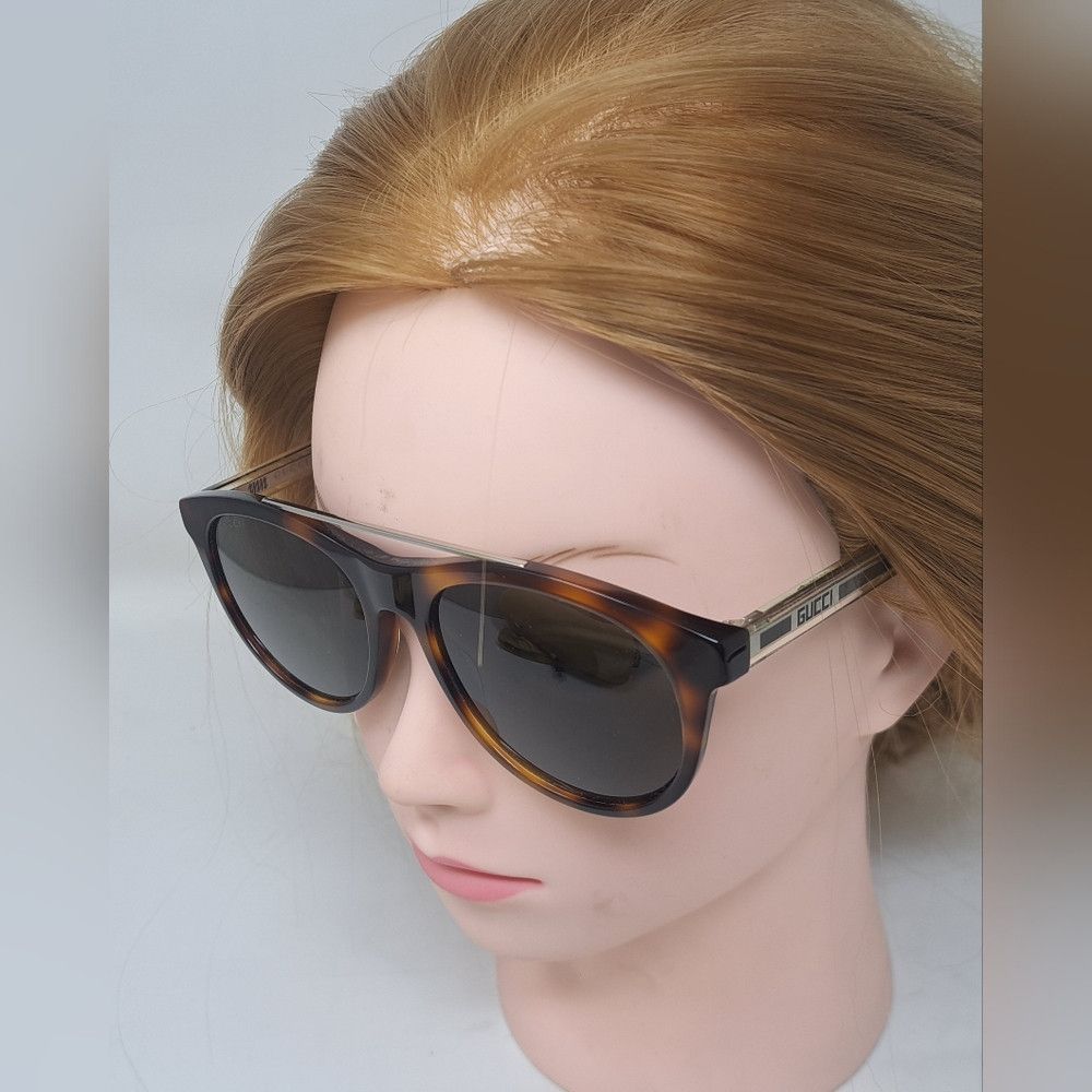 Gucci NWT Gucci Women's Sunglasses Round Havana Silver Crystal GG Size ONE SIZE - 9 Thumbnail