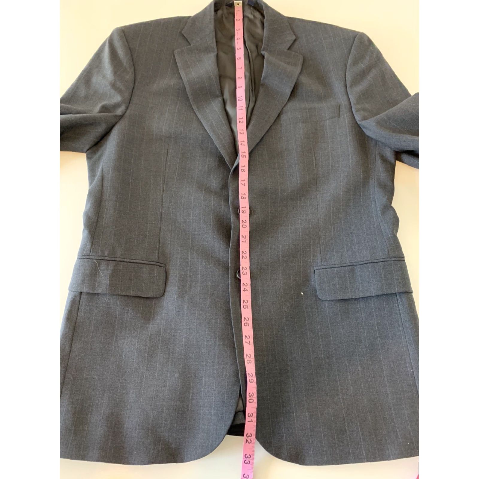 Brooks Brothers BROOKS BROTHERS Blazer 2 Button Wool Blend Charcoal Striped 42R Mens Suit Jacket Size 42R - 4 Thumbnail