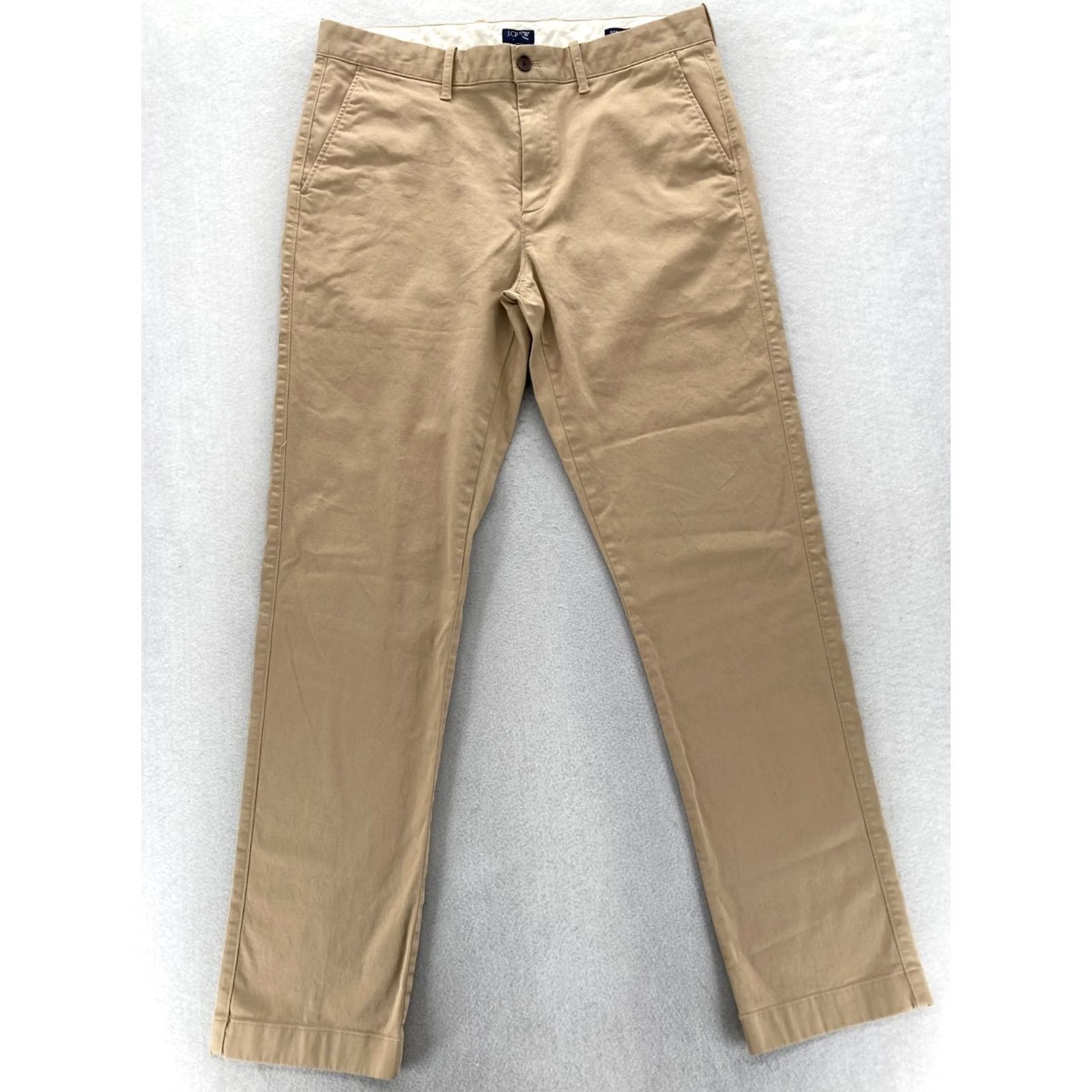 J.Crew J.CREW Flex Pants Mens 34x34 Straight Beige Chino Casual Stretch Preppy Regular Pocket Slim Front Size US 34 / EU 50 - 2 Thumbnail