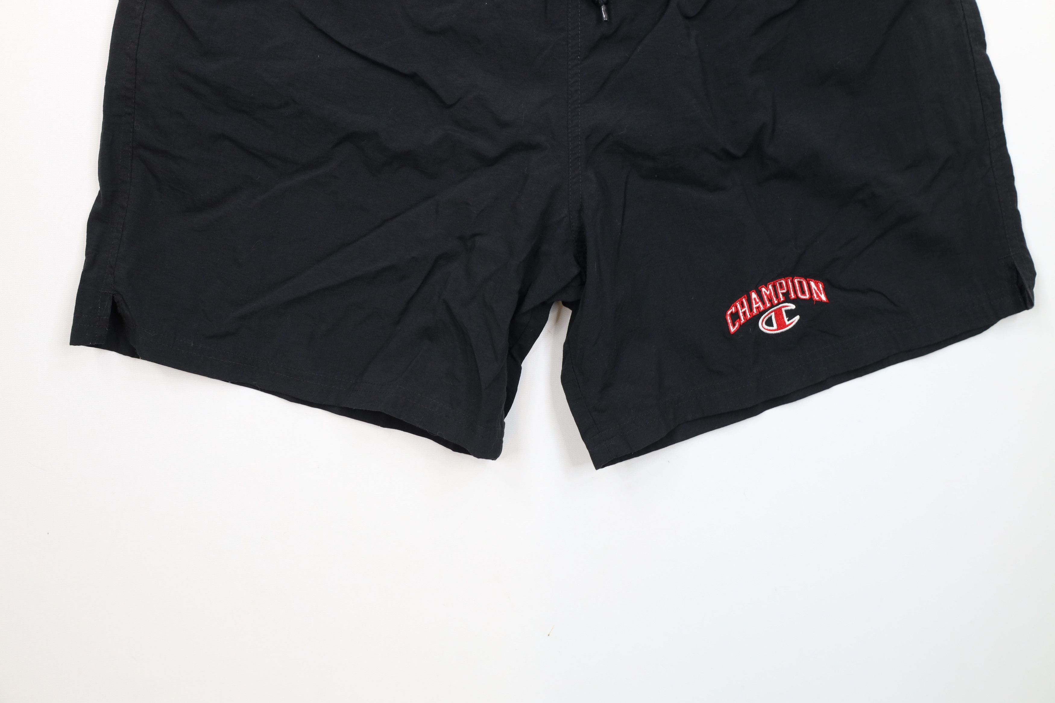Champion × Vintage Vintage 90s Champion Lined Above Knee Shorts Trunks Black Size US 34 / EU 50 - 4 Thumbnail