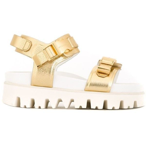 Buscemi BUSCEMI gold buckled platform sandals Size US 8 / EU 41 - 1 Thumbnail