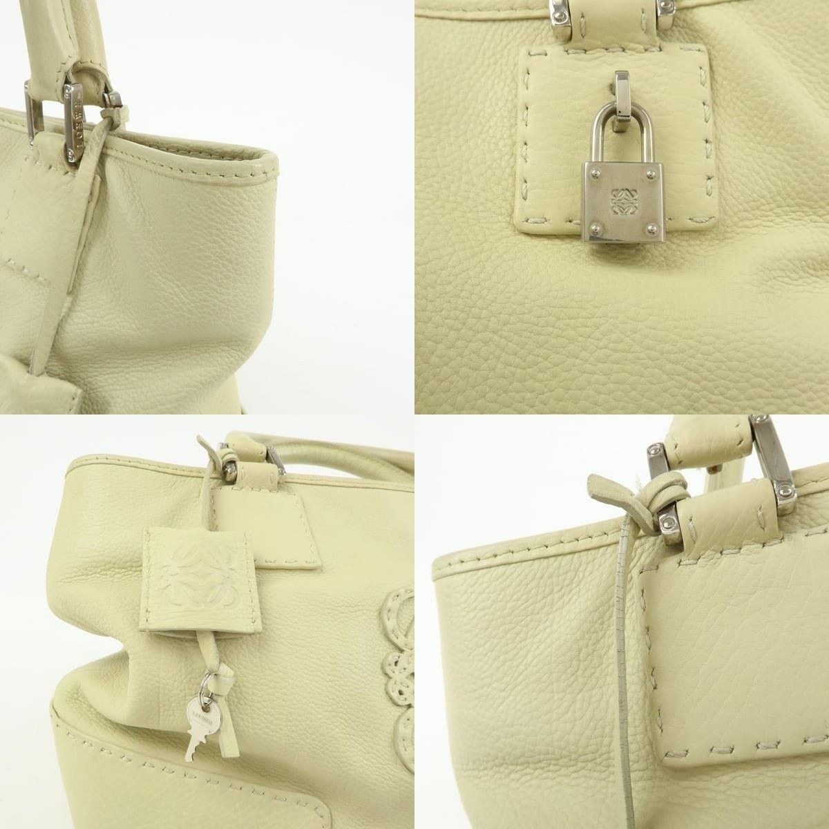 Loewe Loewe Anagram Amazona Leather Top Handle Bag Cream Size ONE SIZE - 6 Thumbnail