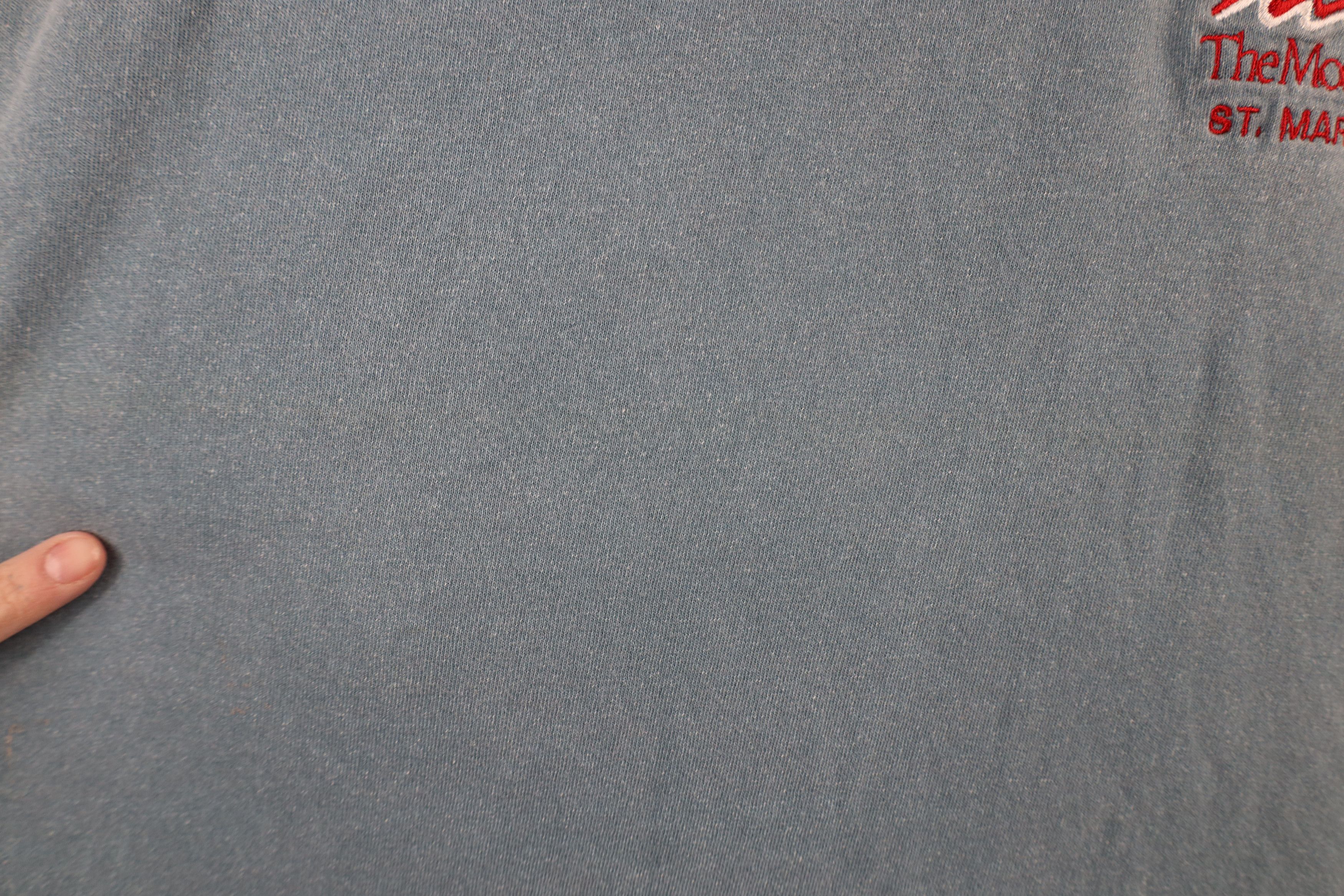 Vintage Vintage 90s The Moorings St Martin Stonewash T-Shirt Teal Size US XXL / EU 58 / 5 - 10 Thumbnail