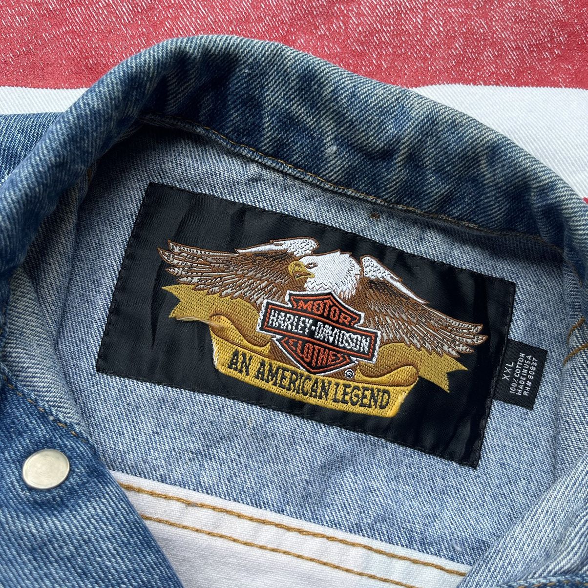 Harley Davidson × Vintage Distressed Denim Teucker Jacket Harley Davidson Sleeveless Size US M / EU 48-50 / 2 - 9 Thumbnail