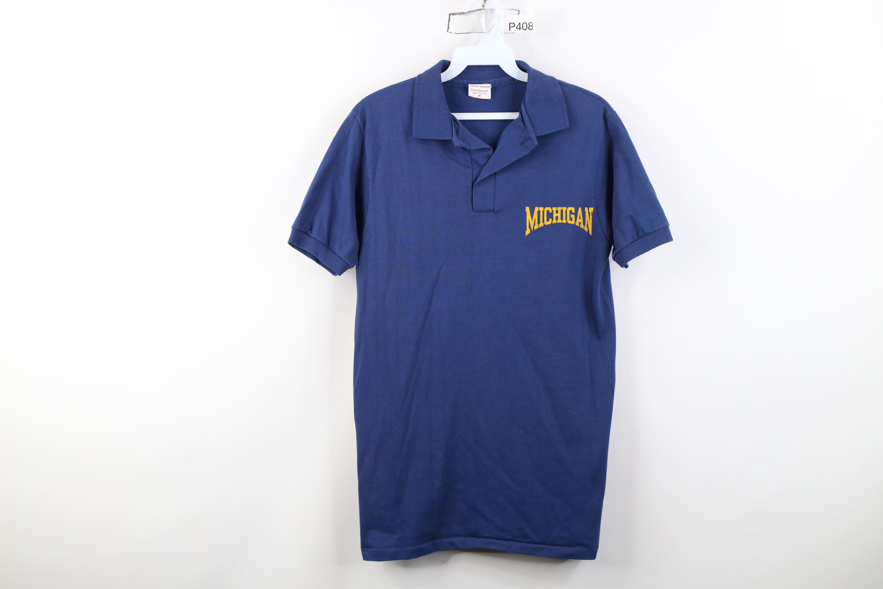 Vintage Vintage 70s 80s University of Michigan Collared Polo Shirt Size US M / EU 48-50 / 2 - 1 Thumbnail