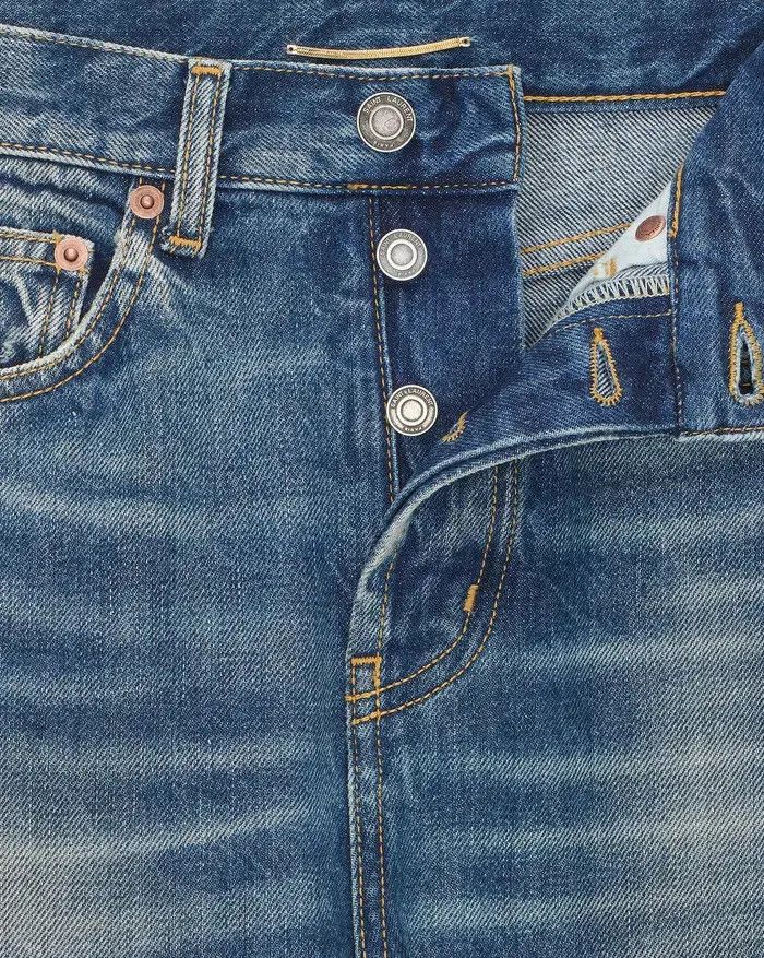 Saint Laurent Paris o1bcso1str0326 Slim Fit Jeans In Deauville in Blue Size US 29 - 4 Thumbnail