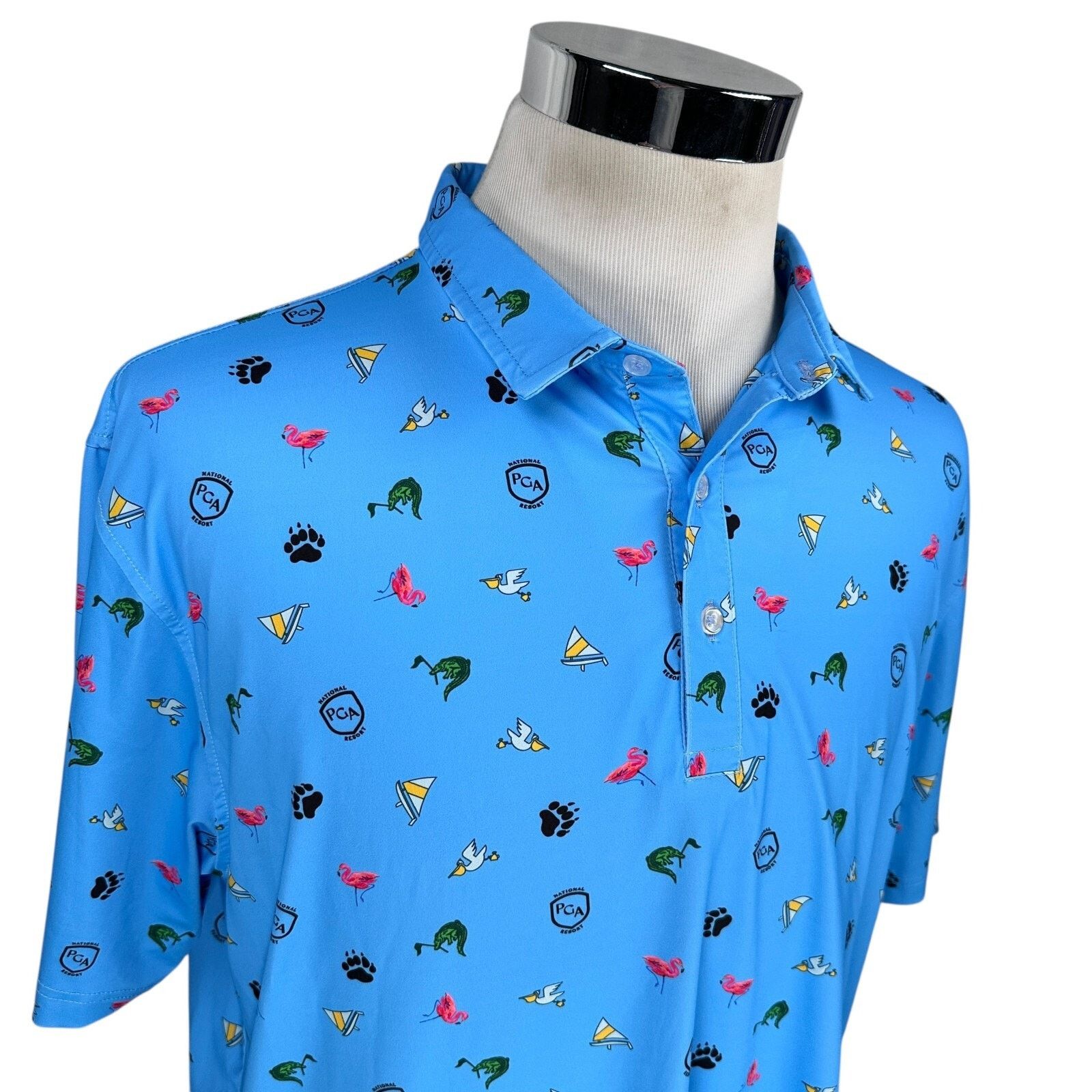 Other PGA National Resort Elliott Golf Polo Shirt Men L Blue Birds Size US L / EU 52-54 / 3 - 2 Thumbnail